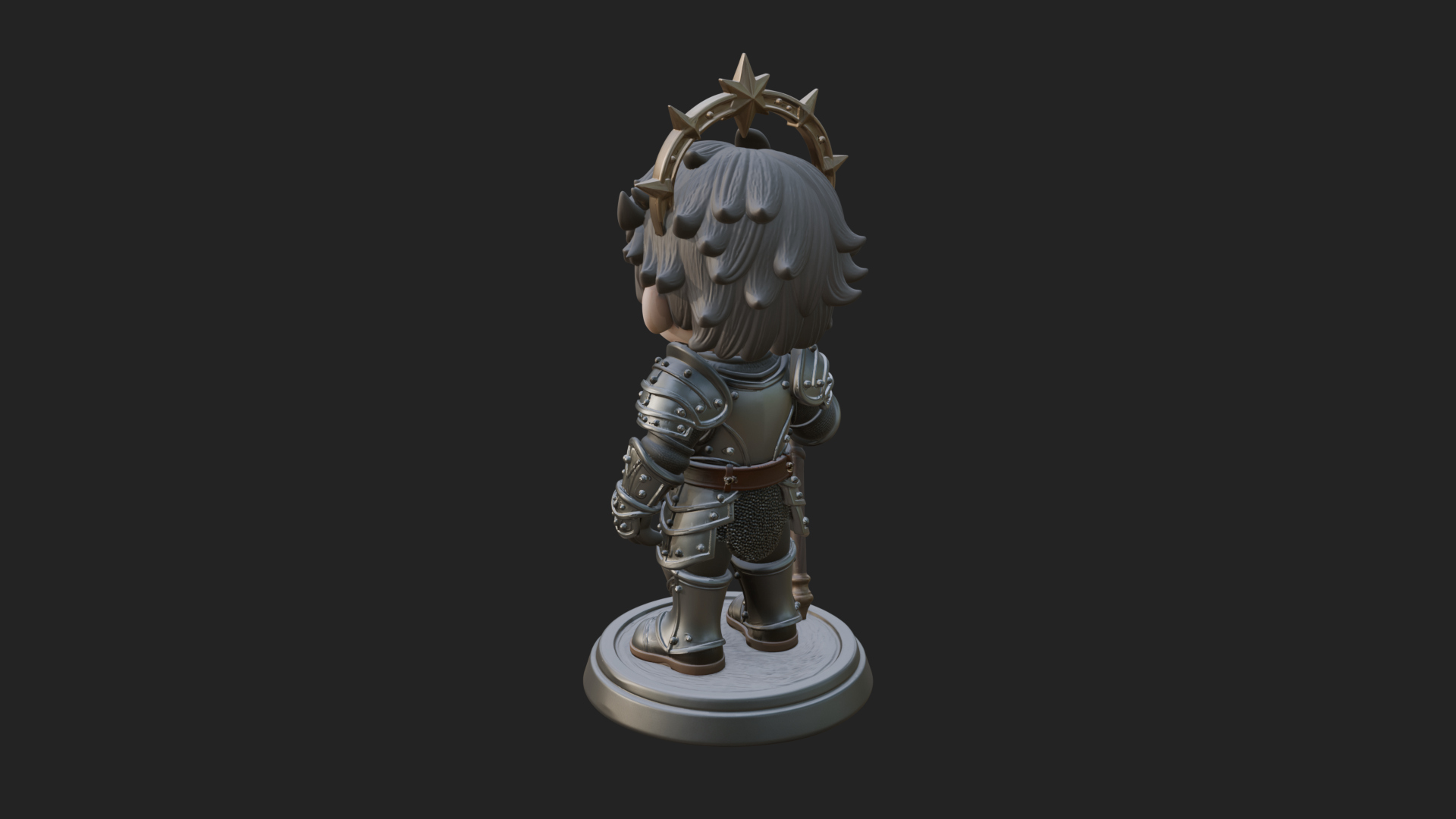Chibi Star Crown Prince Statue Design 1 3D Print Model 3D Model