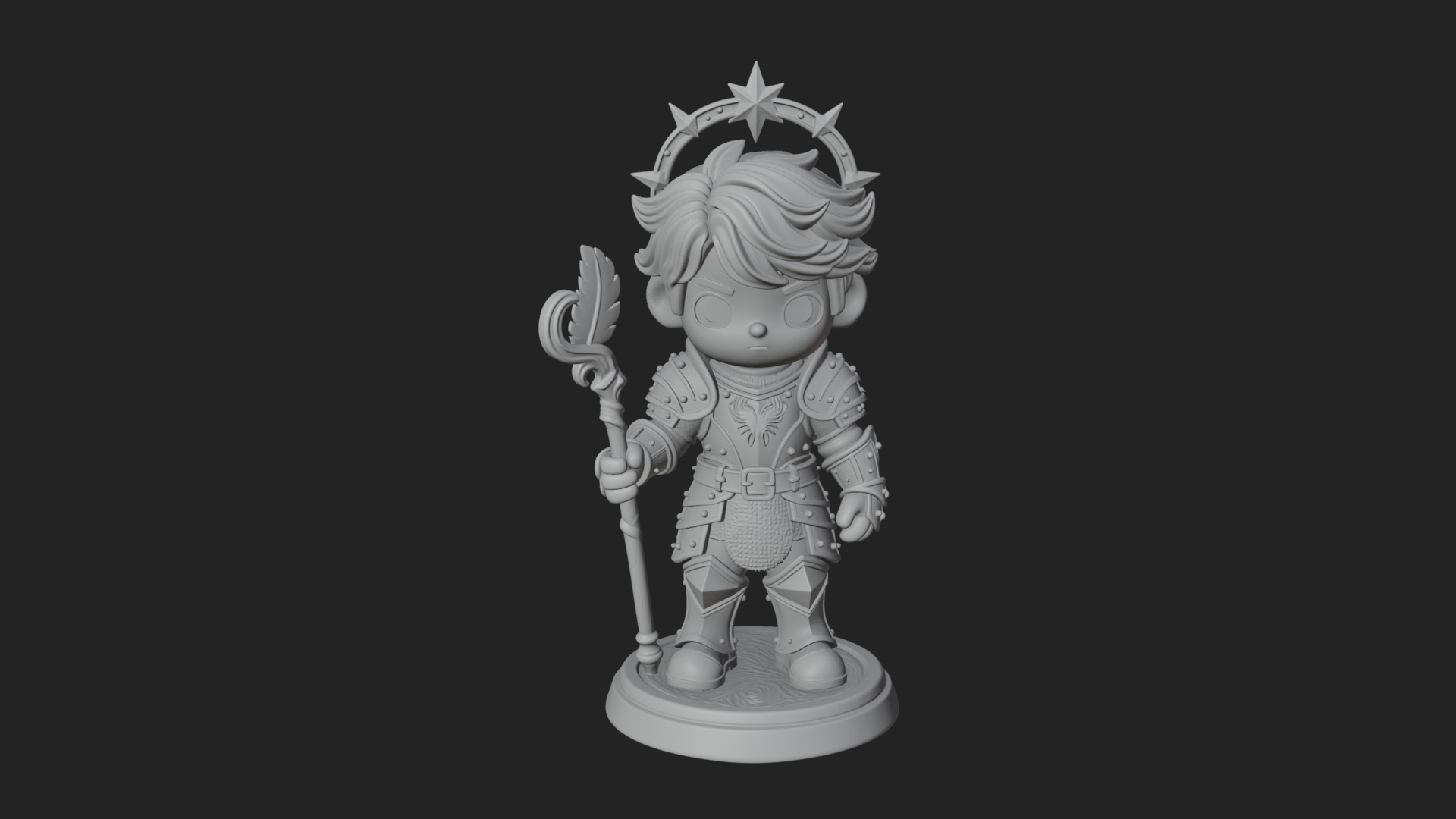Chibi Star Crown Prince Statue Design 1 3D Print Model 3D Model