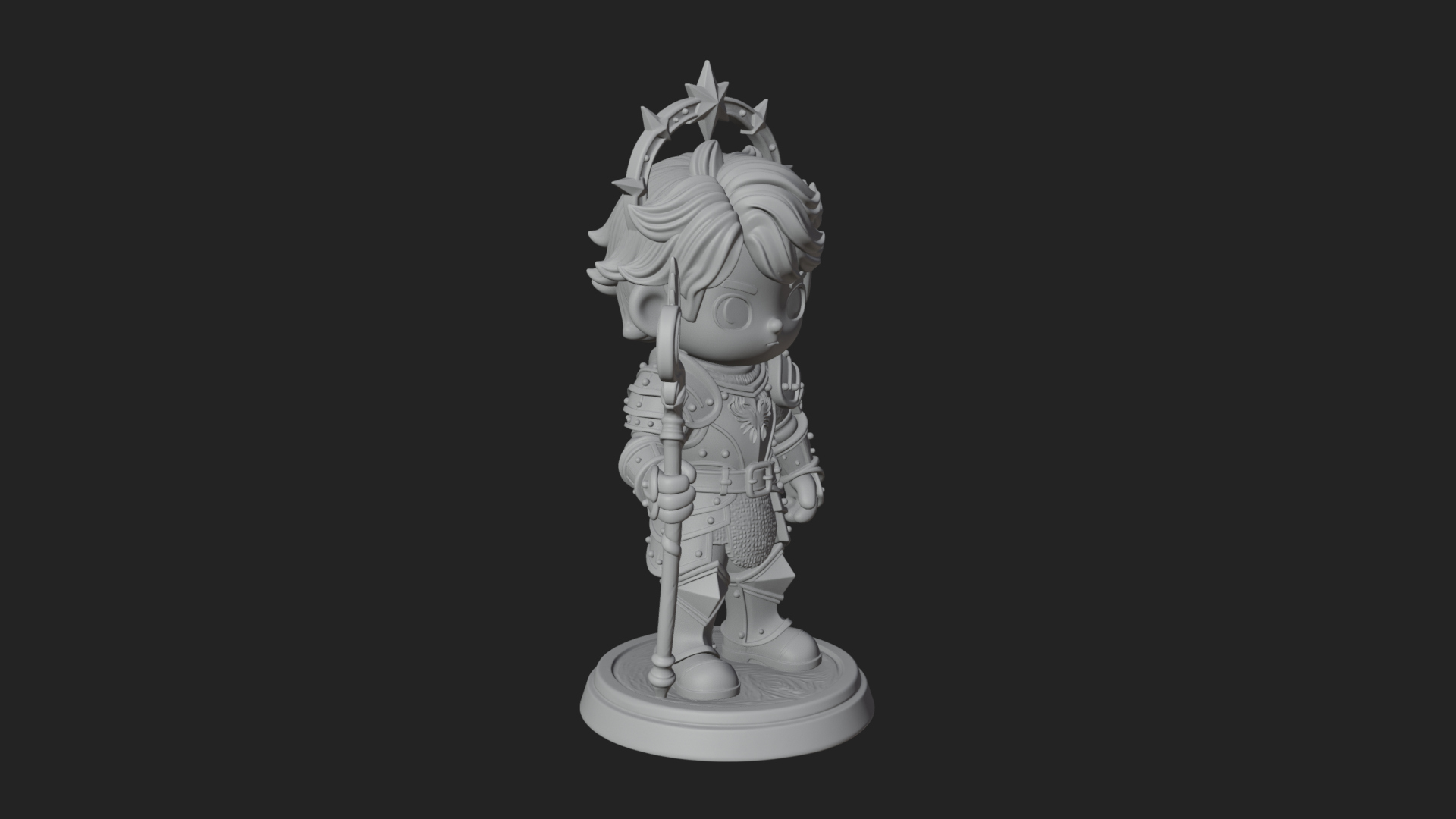 Chibi Star Crown Prince Statue Design 1 3D Print Model 3D Model