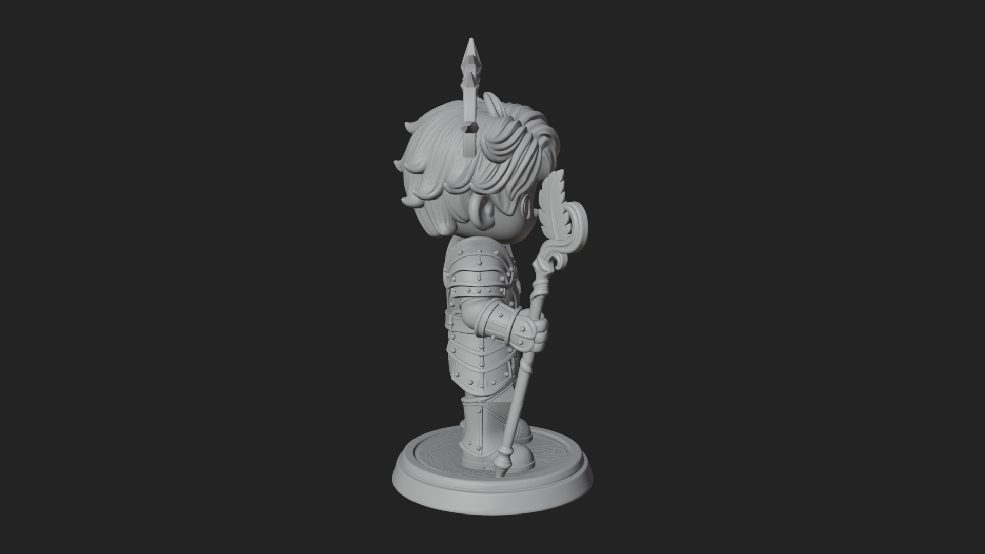Chibi Star Crown Prince Statue Design 1 3D Print Model 3D Model