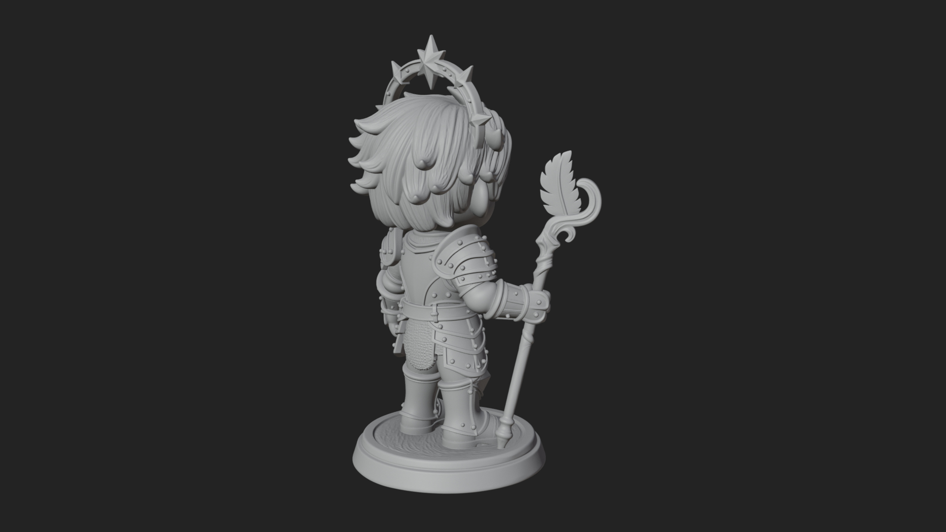 Chibi Star Crown Prince Statue Design 1 3D Print Model 3D Model