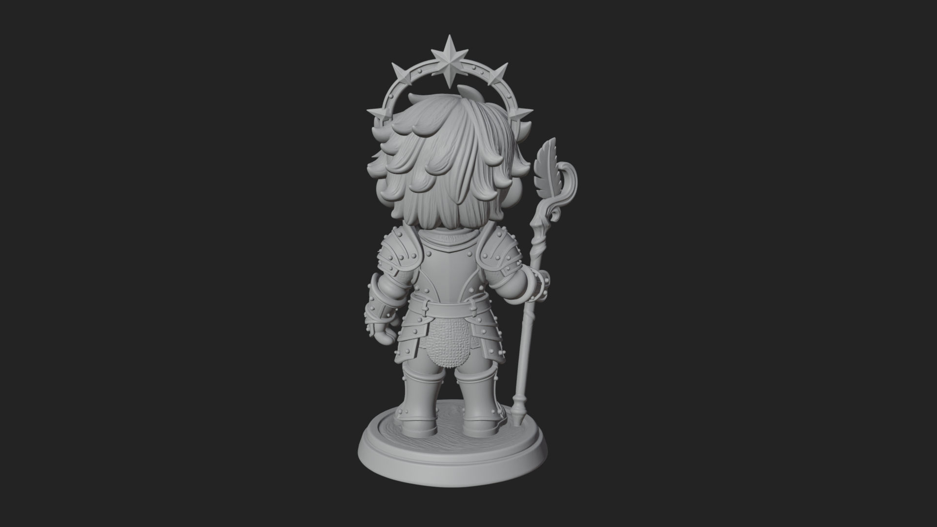 Chibi Star Crown Prince Statue Design 1 3D Print Model 3D Model