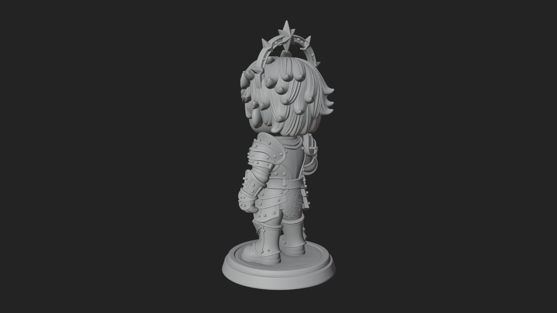 Chibi Star Crown Prince Statue Design 1 3D Print Model 3D Model