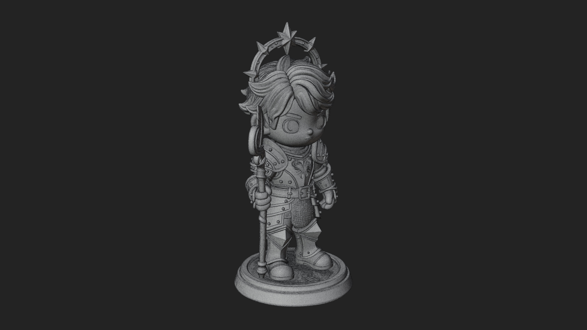 Chibi Star Crown Prince Statue Design 1 3D Print Model 3D Model