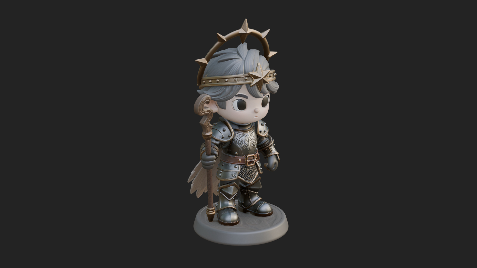 Chibi Star Crown Prince Statue Design 2 3D Print Model 3D Model
