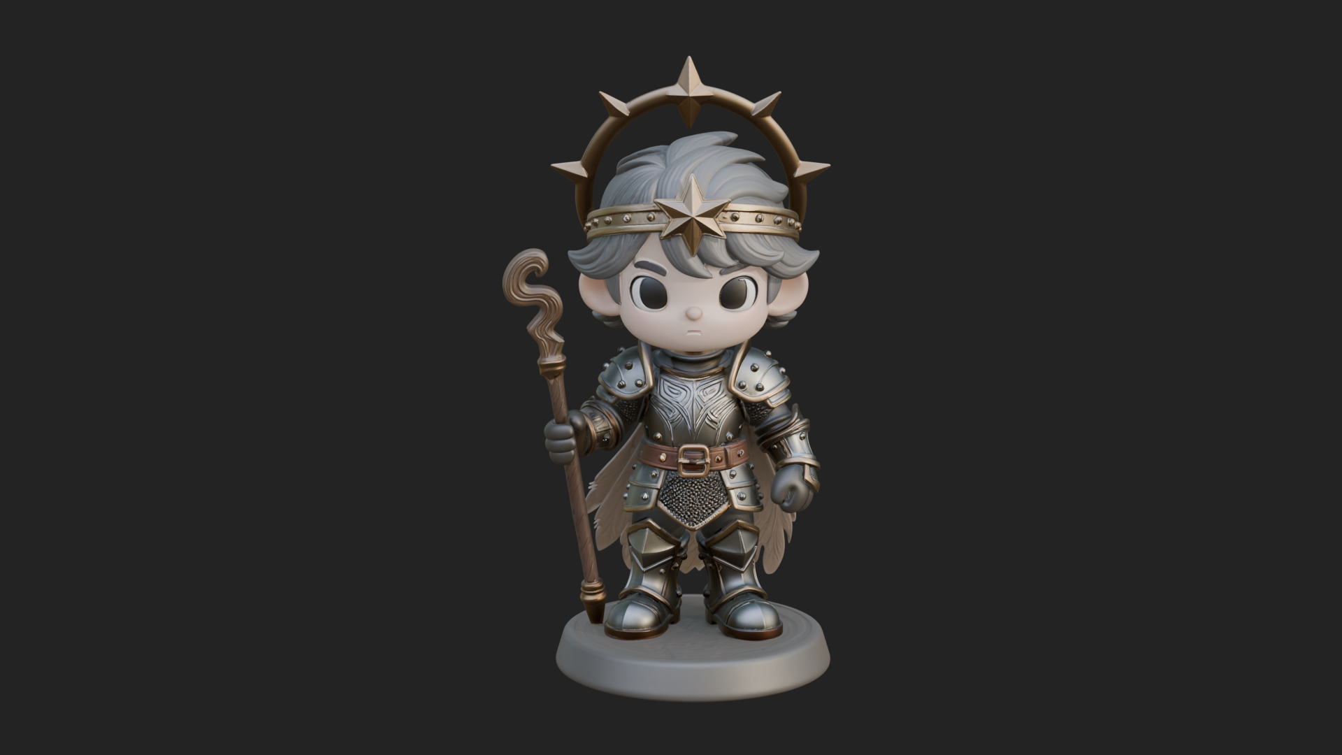 Chibi Star Crown Prince Statue Design 2 3D Print Model 3D Model