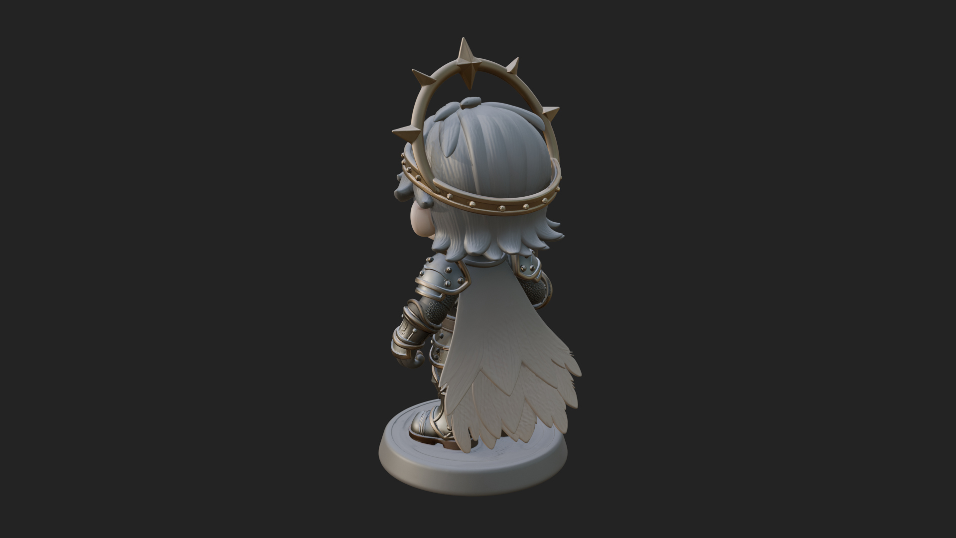 Chibi Star Crown Prince Statue Design 2 3D Print Model 3D Model