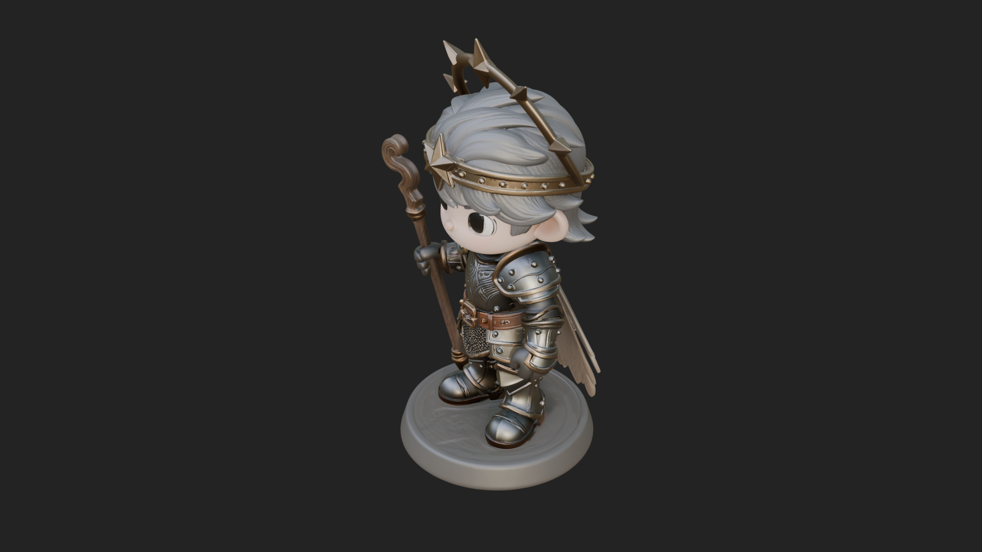 Chibi Star Crown Prince Statue Design 2 3D Print Model 3D Model
