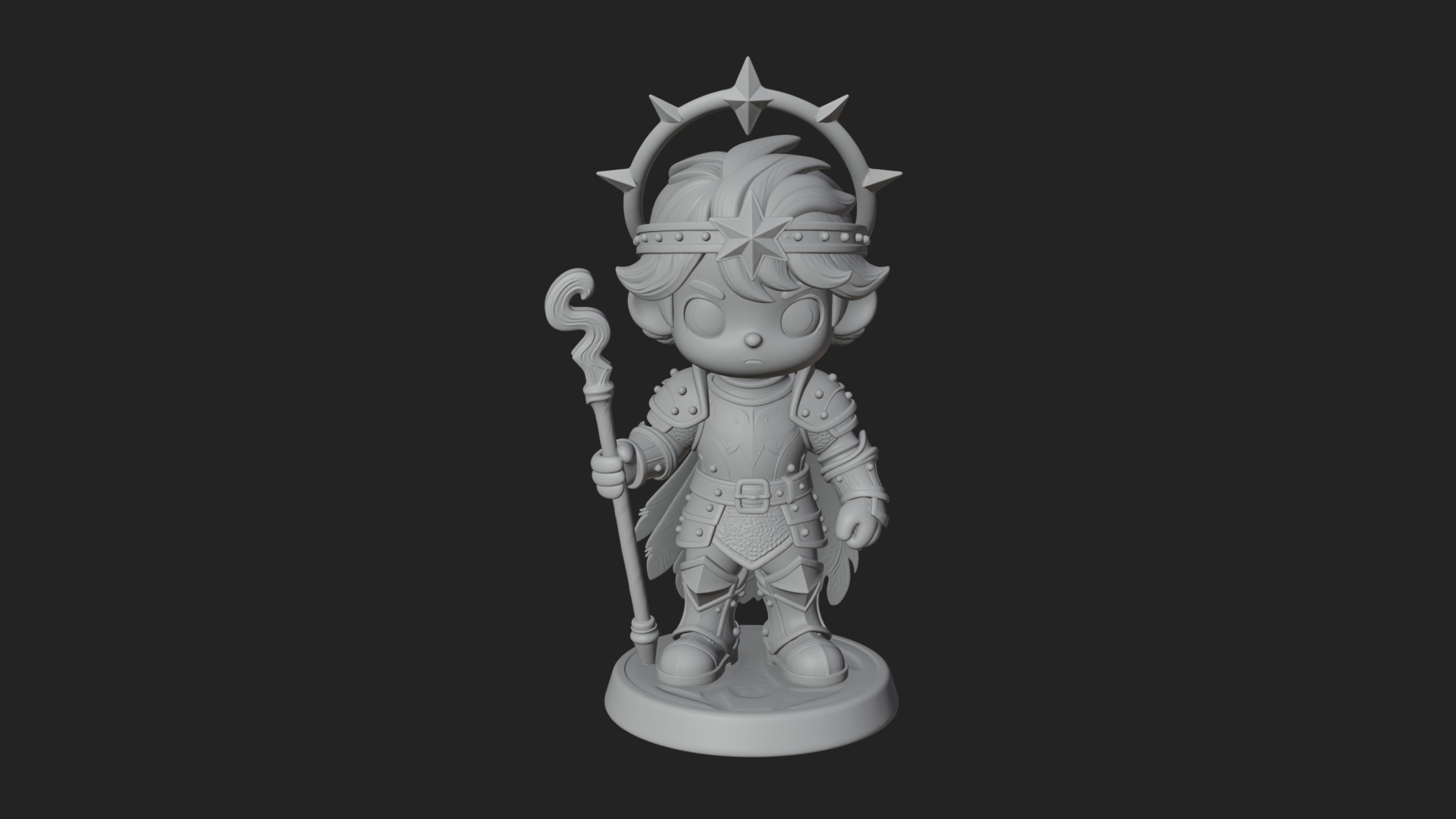 Chibi Star Crown Prince Statue Design 2 3D Print Model 3D Model