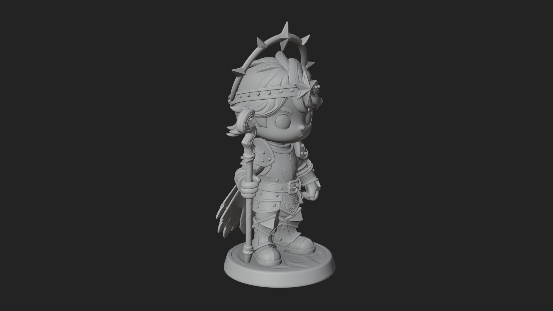 Chibi Star Crown Prince Statue Design 2 3D Print Model 3D Model