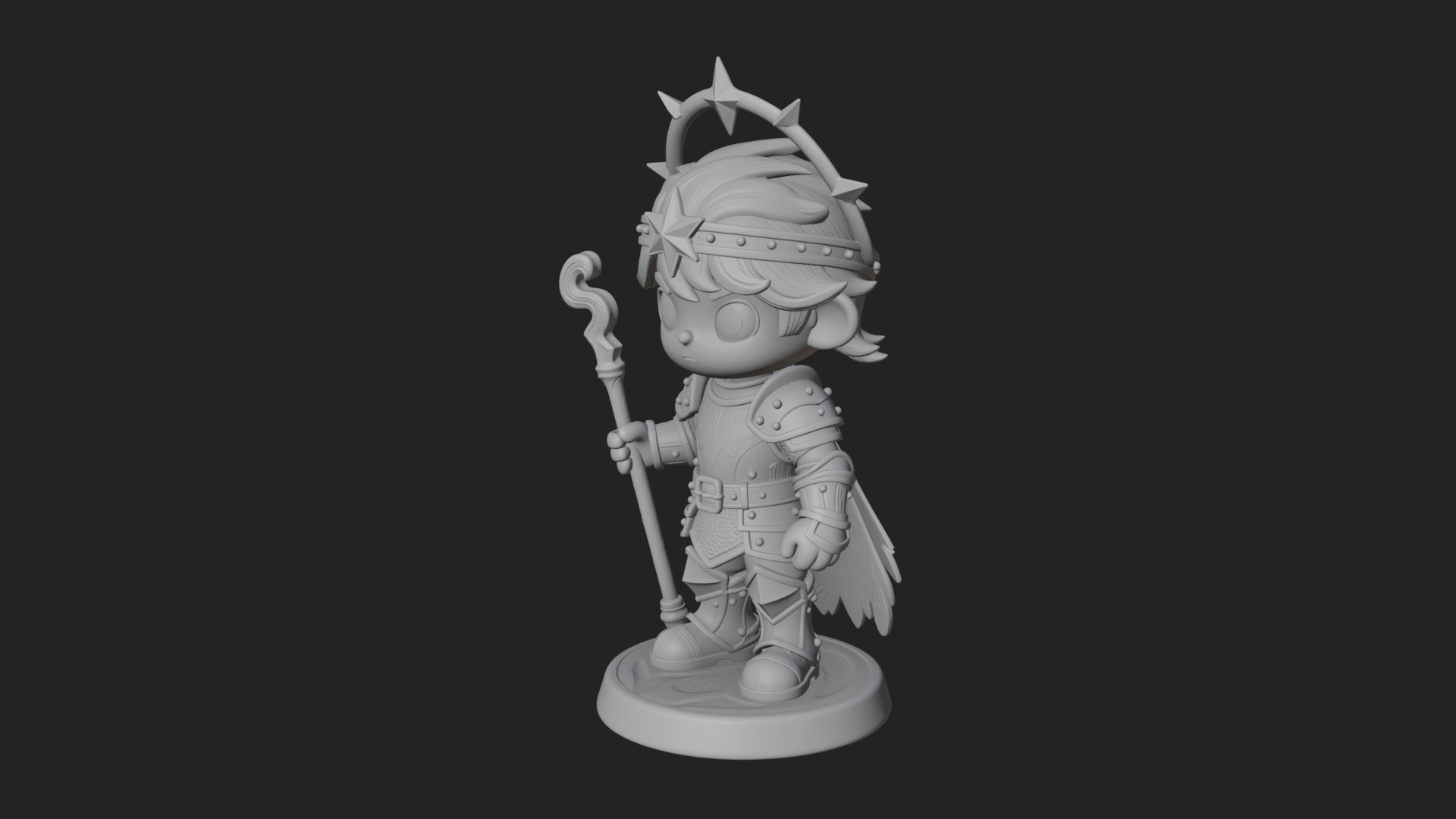 Chibi Star Crown Prince Statue Design 2 3D Print Model 3D Model