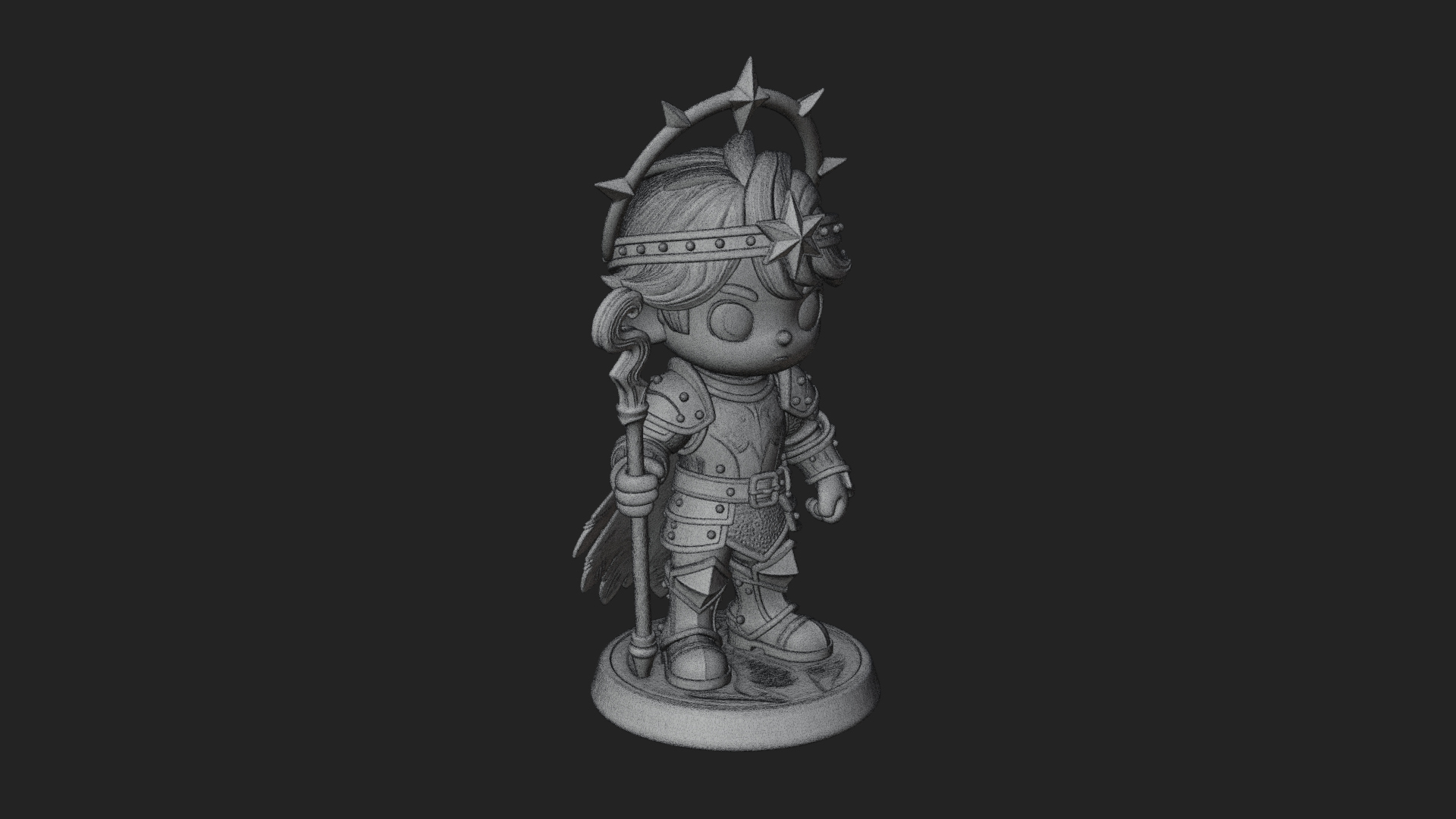 Chibi Star Crown Prince Statue Design 2 3D Print Model 3D Model