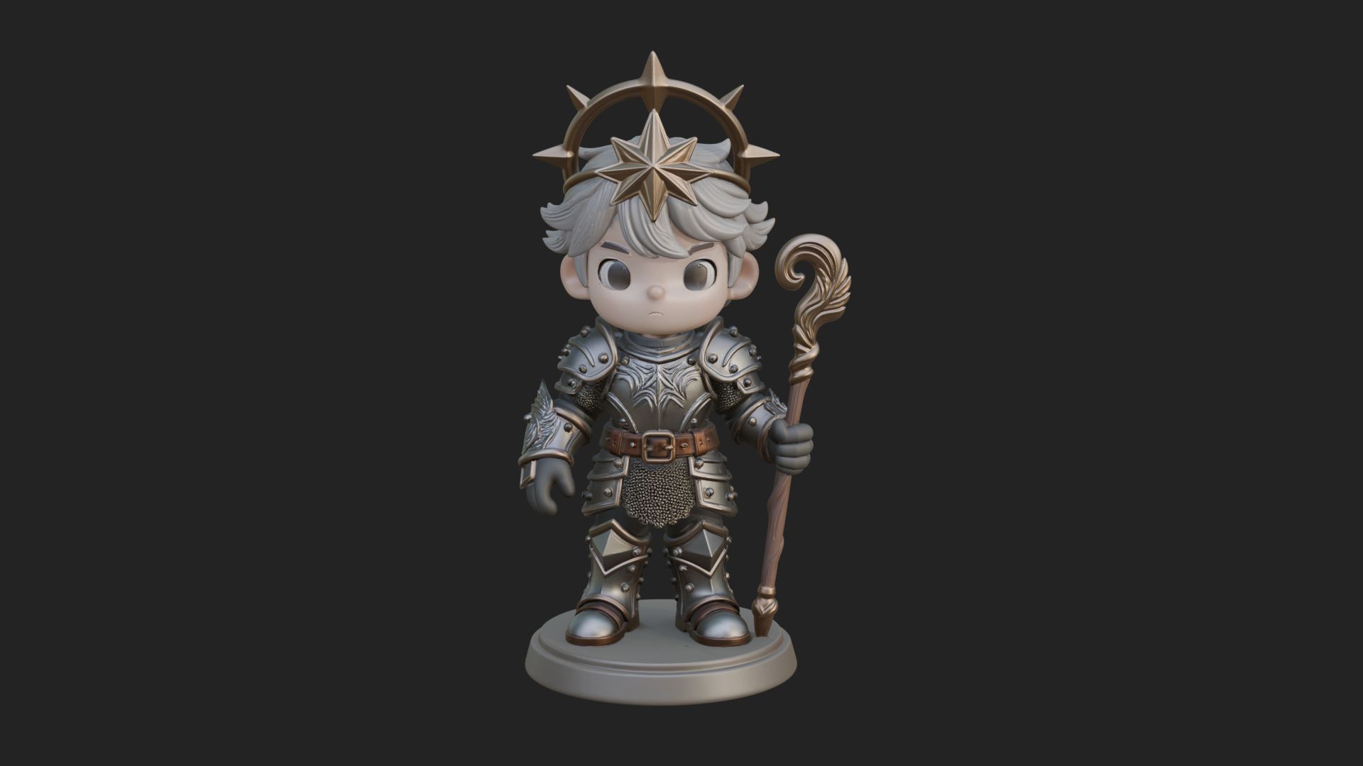 Chibi Star Crown Prince Statue Design 3 3D Print Model 3D Model