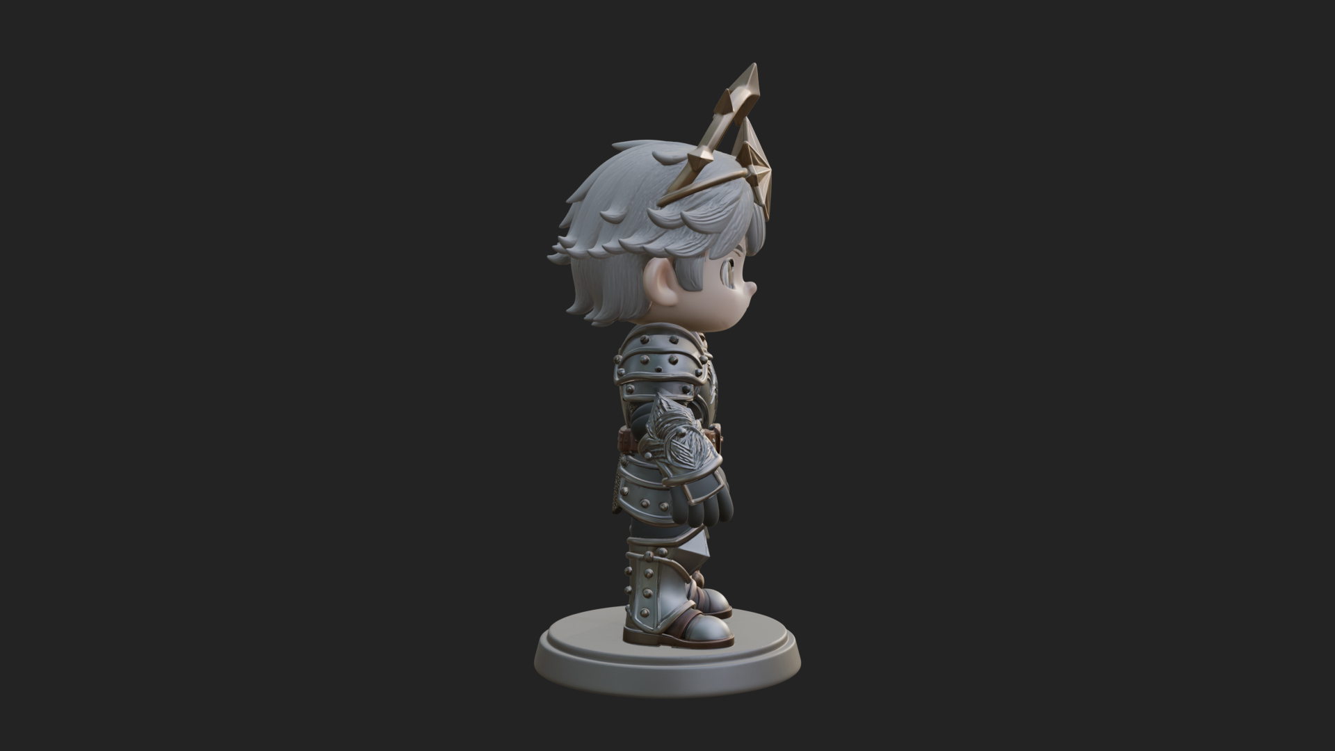 Chibi Star Crown Prince Statue Design 3 3D Print Model 3D Model
