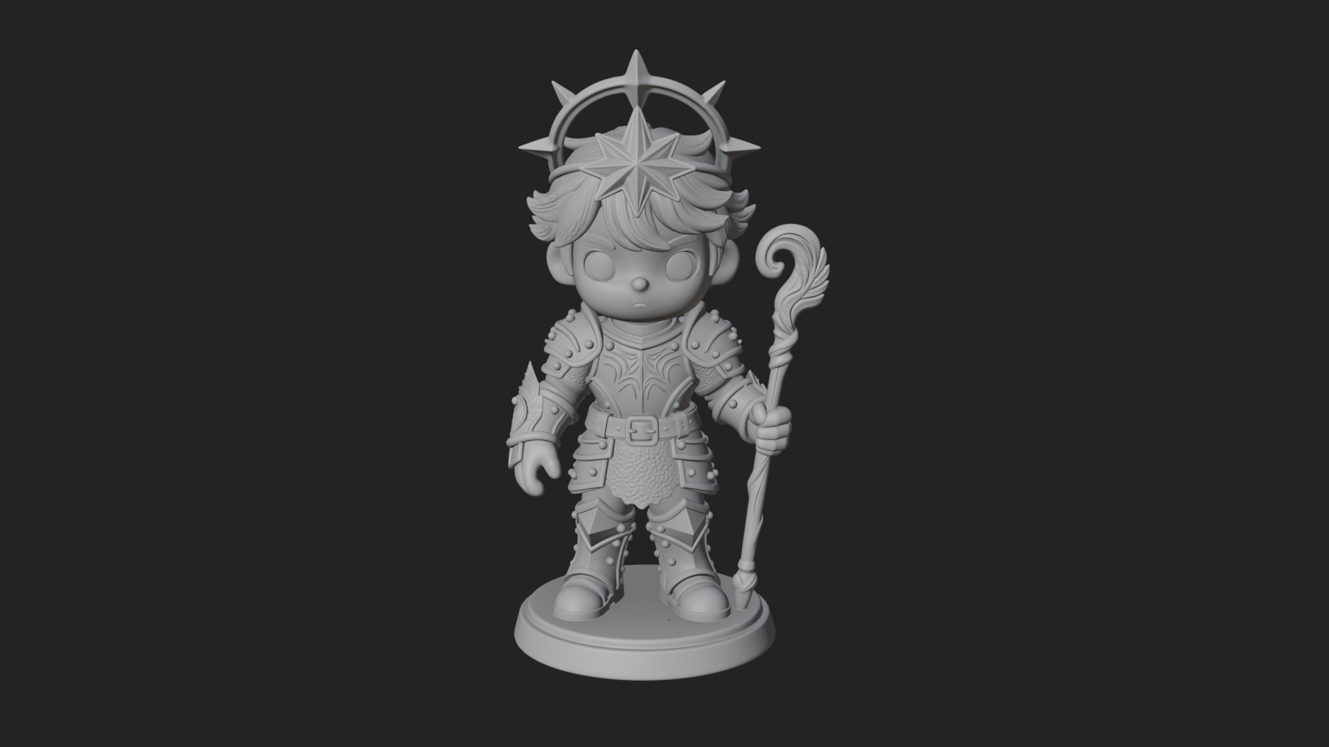 Chibi Star Crown Prince Statue Design 3 3D Print Model 3D Model