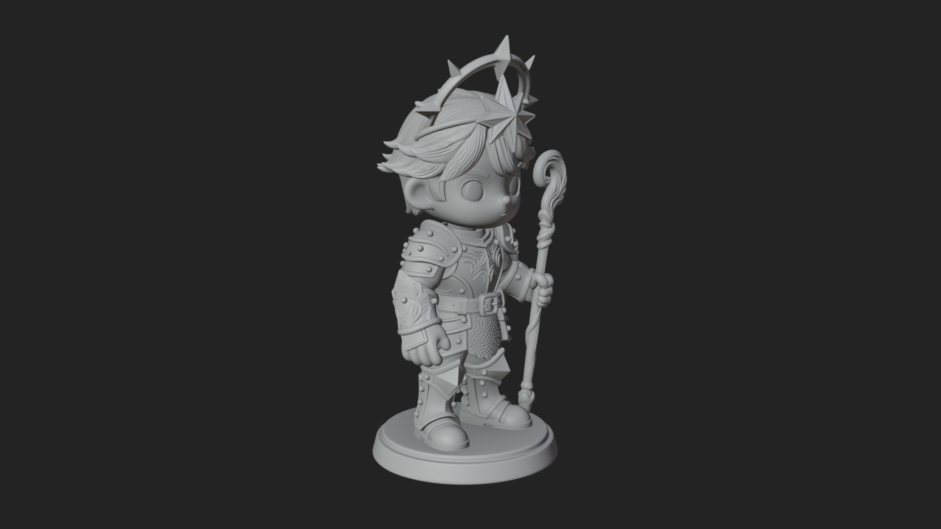 Chibi Star Crown Prince Statue Design 3 3D Print Model 3D Model
