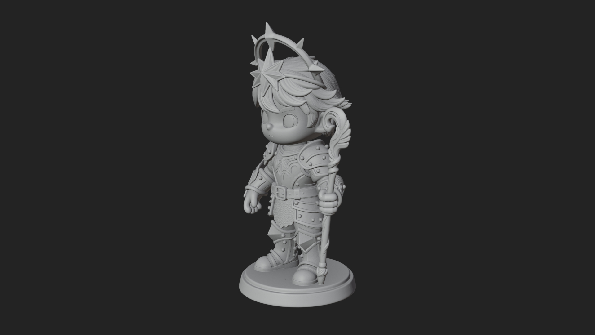 Chibi Star Crown Prince Statue Design 3 3D Print Model 3D Model