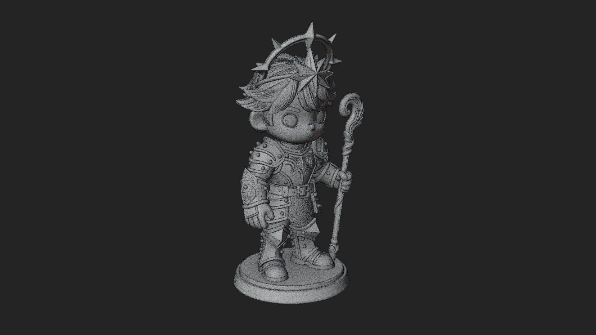 Chibi Star Crown Prince Statue Design 3 3D Print Model 3D Model