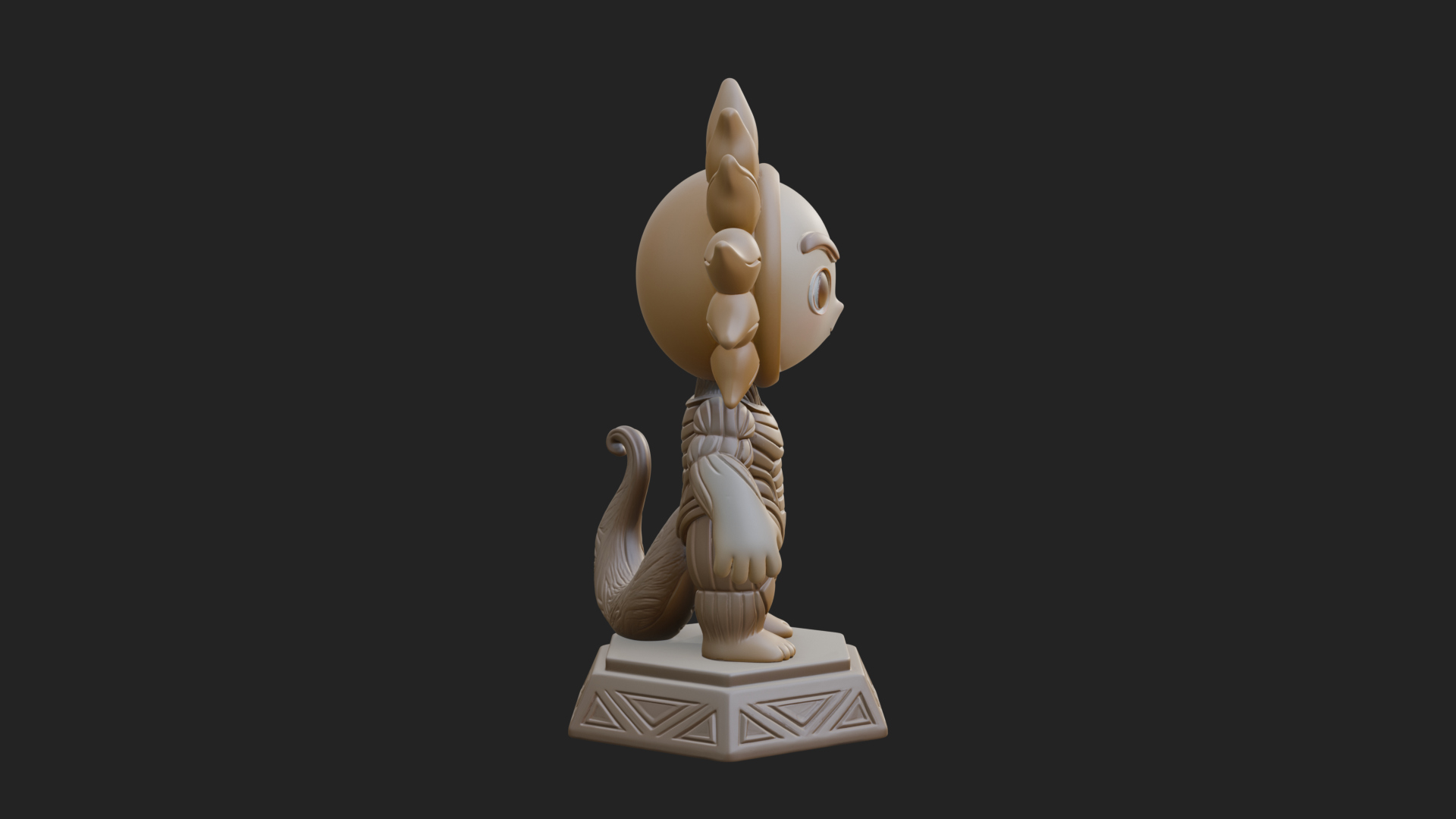 Chibi Sun Mask Figure Statue Design 1 3D Print Model 3D Model