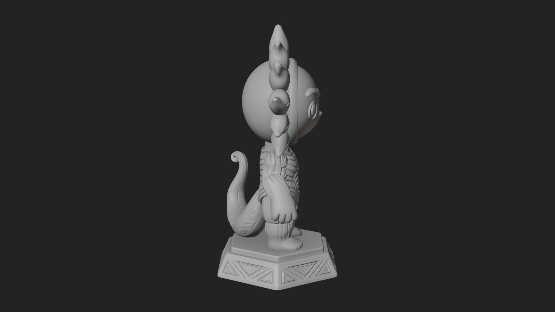 Chibi Sun Mask Figure Statue Design 1 3D Print Model 3D Model