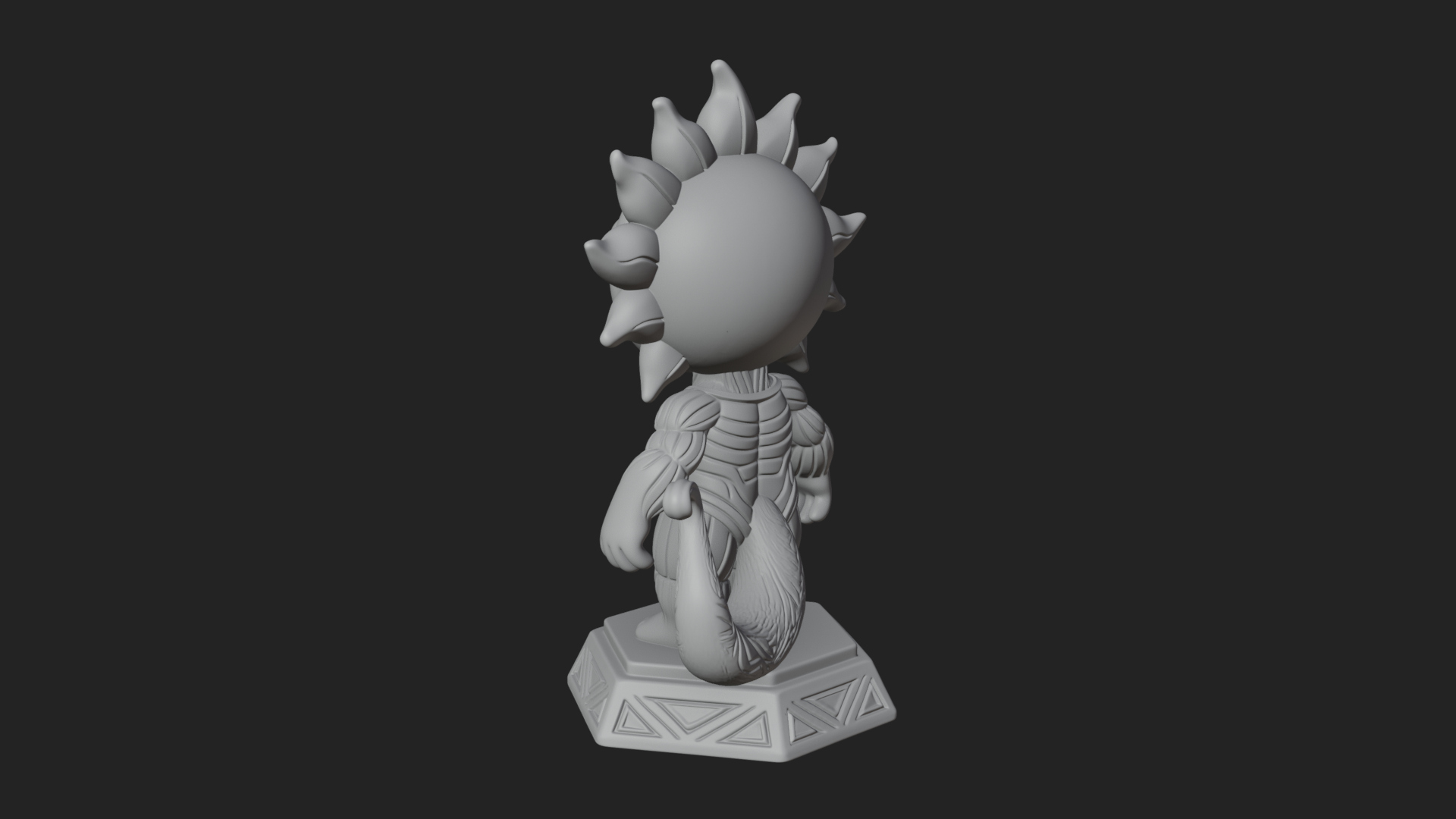 Chibi Sun Mask Figure Statue Design 1 3D Print Model 3D Model
