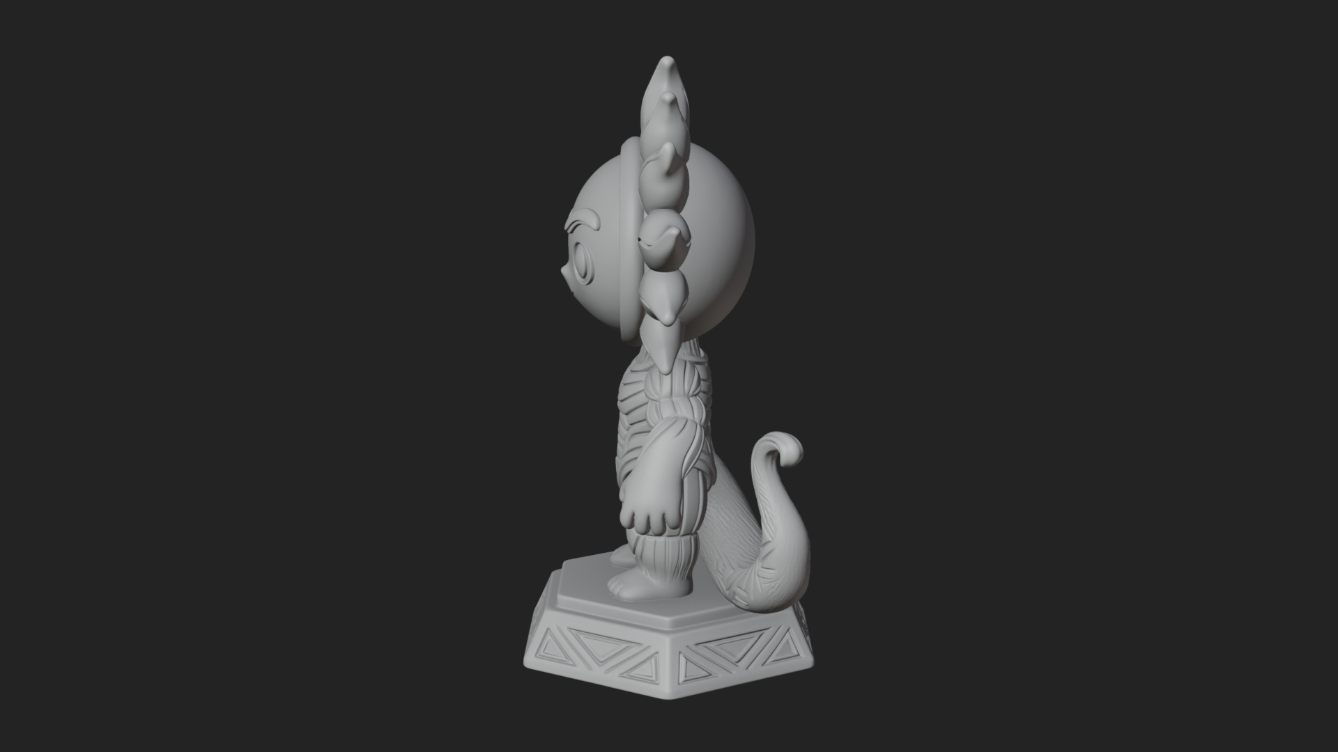 Chibi Sun Mask Figure Statue Design 1 3D Print Model 3D Model