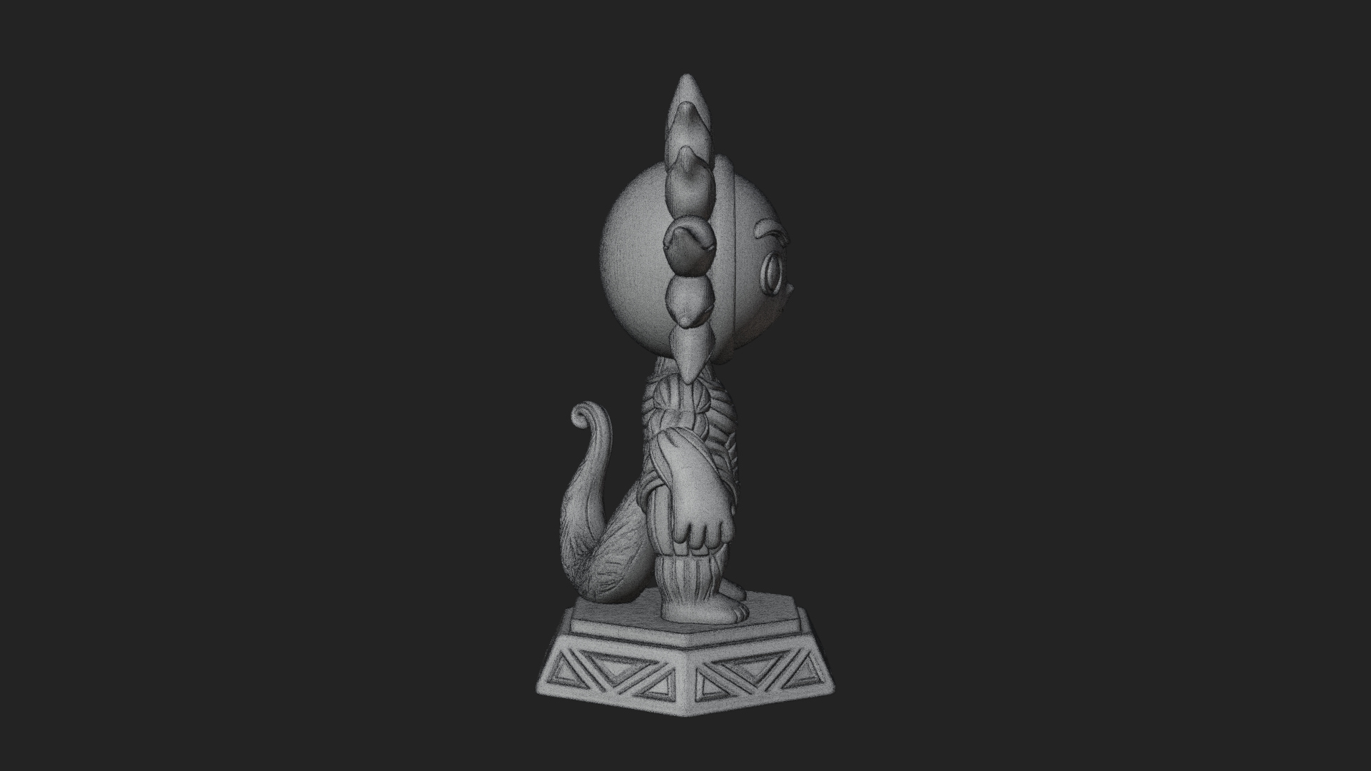 Chibi Sun Mask Figure Statue Design 1 3D Print Model 3D Model