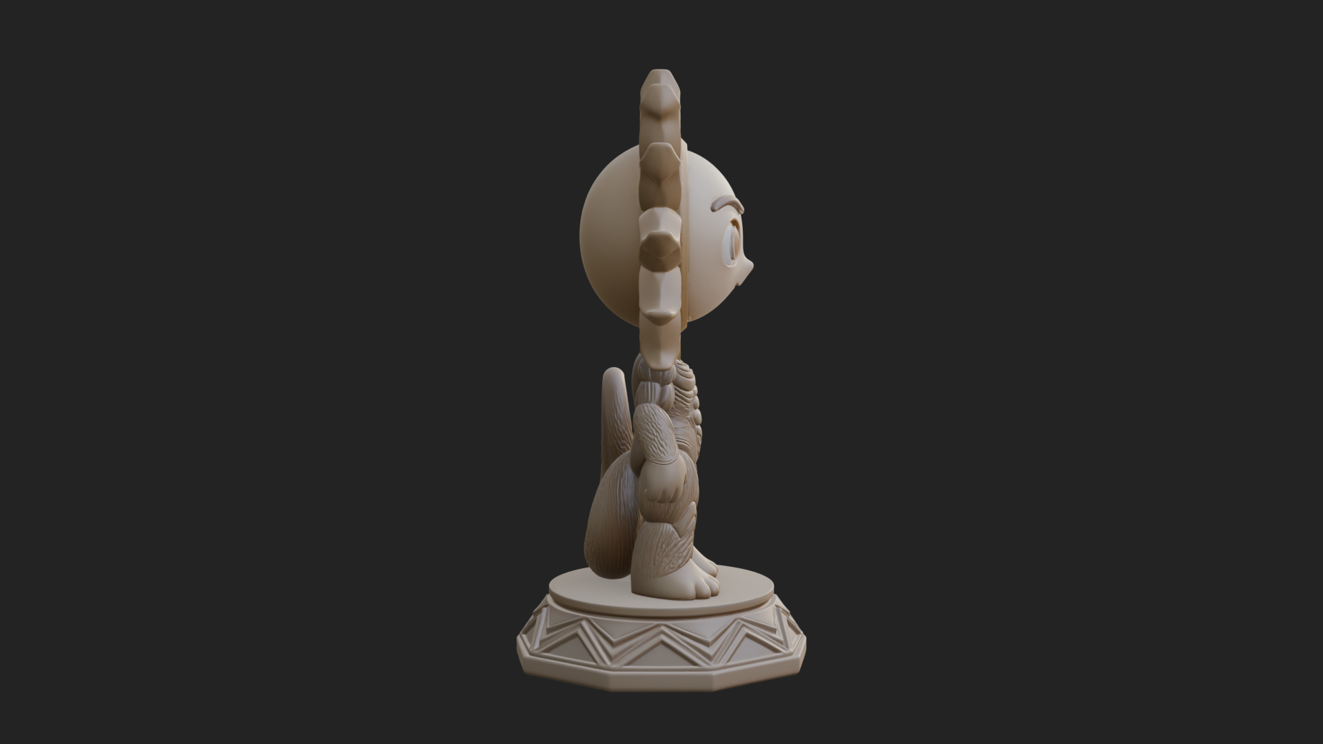Chibi Sun Mask Figure Statue Design 2 3D Print Model 3D Model