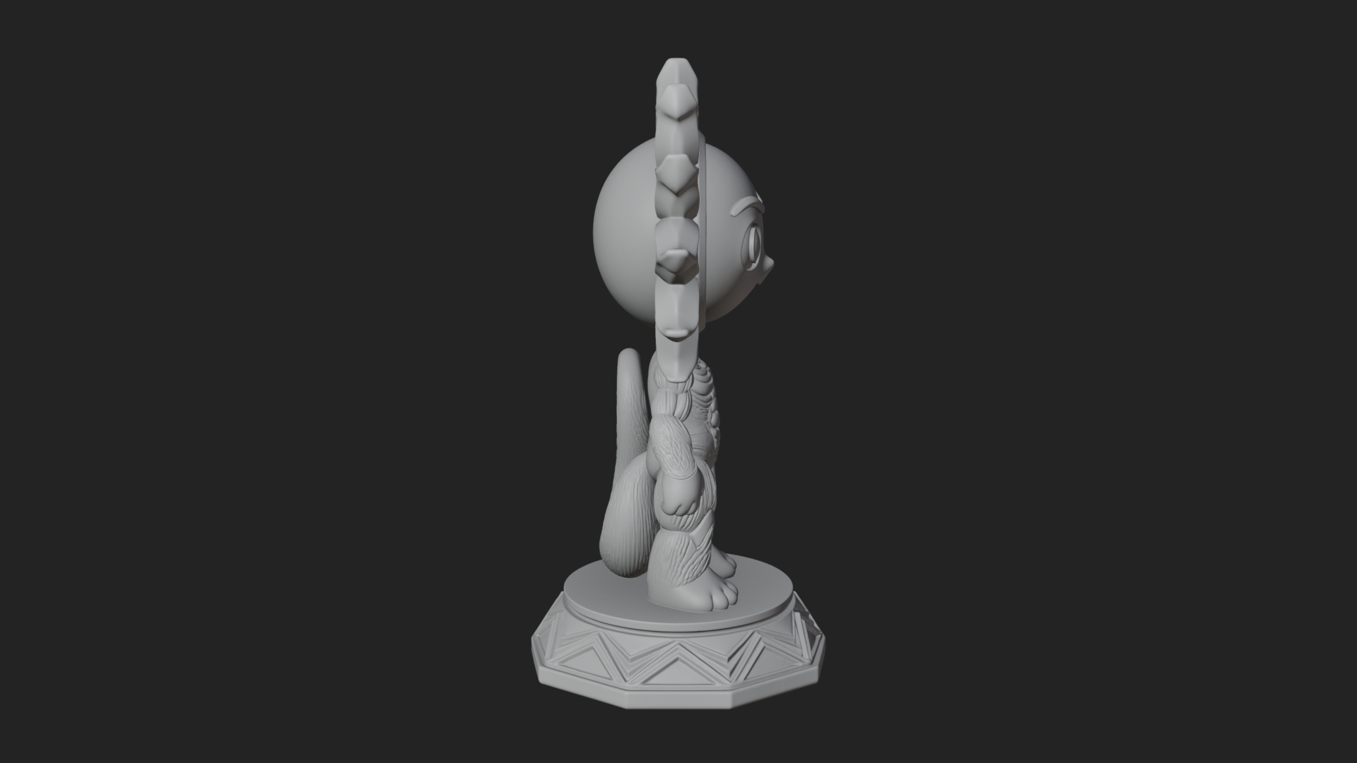 Chibi Sun Mask Figure Statue Design 2 3D Print Model 3D Model