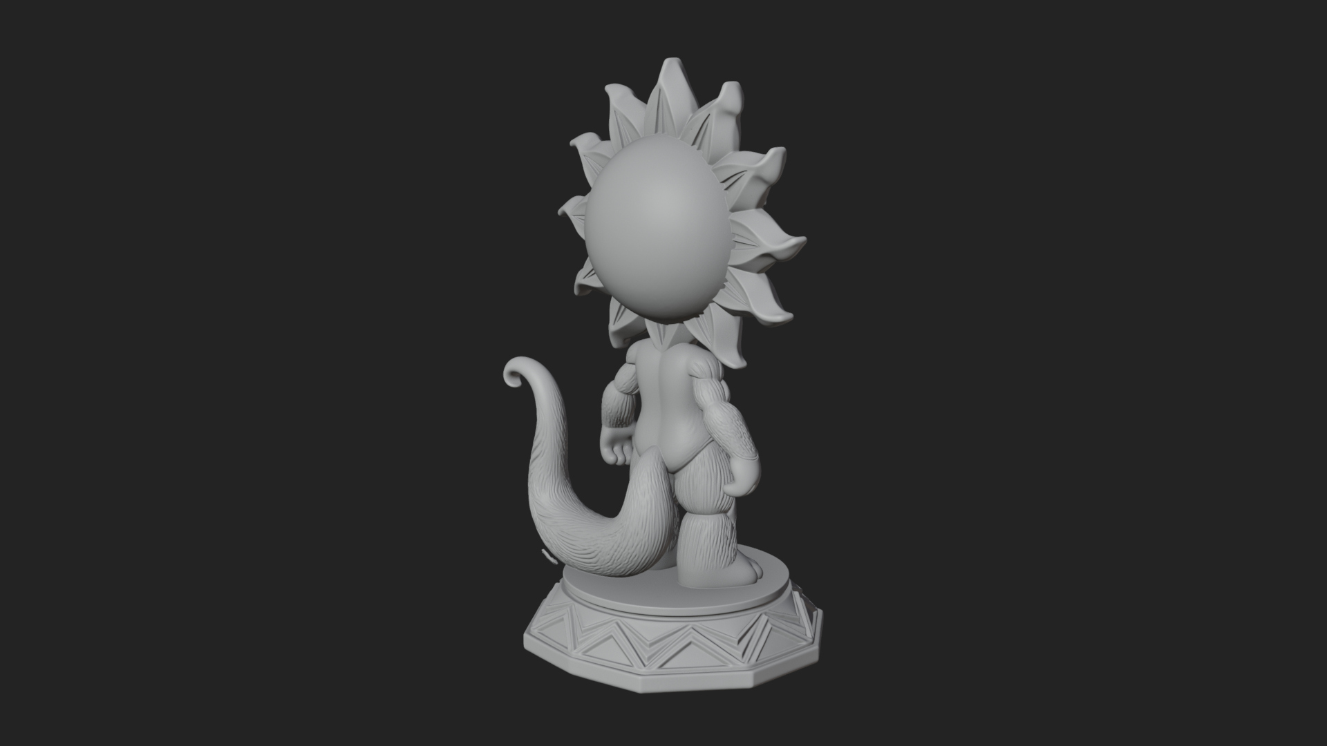 Chibi Sun Mask Figure Statue Design 2 3D Print Model 3D Model
