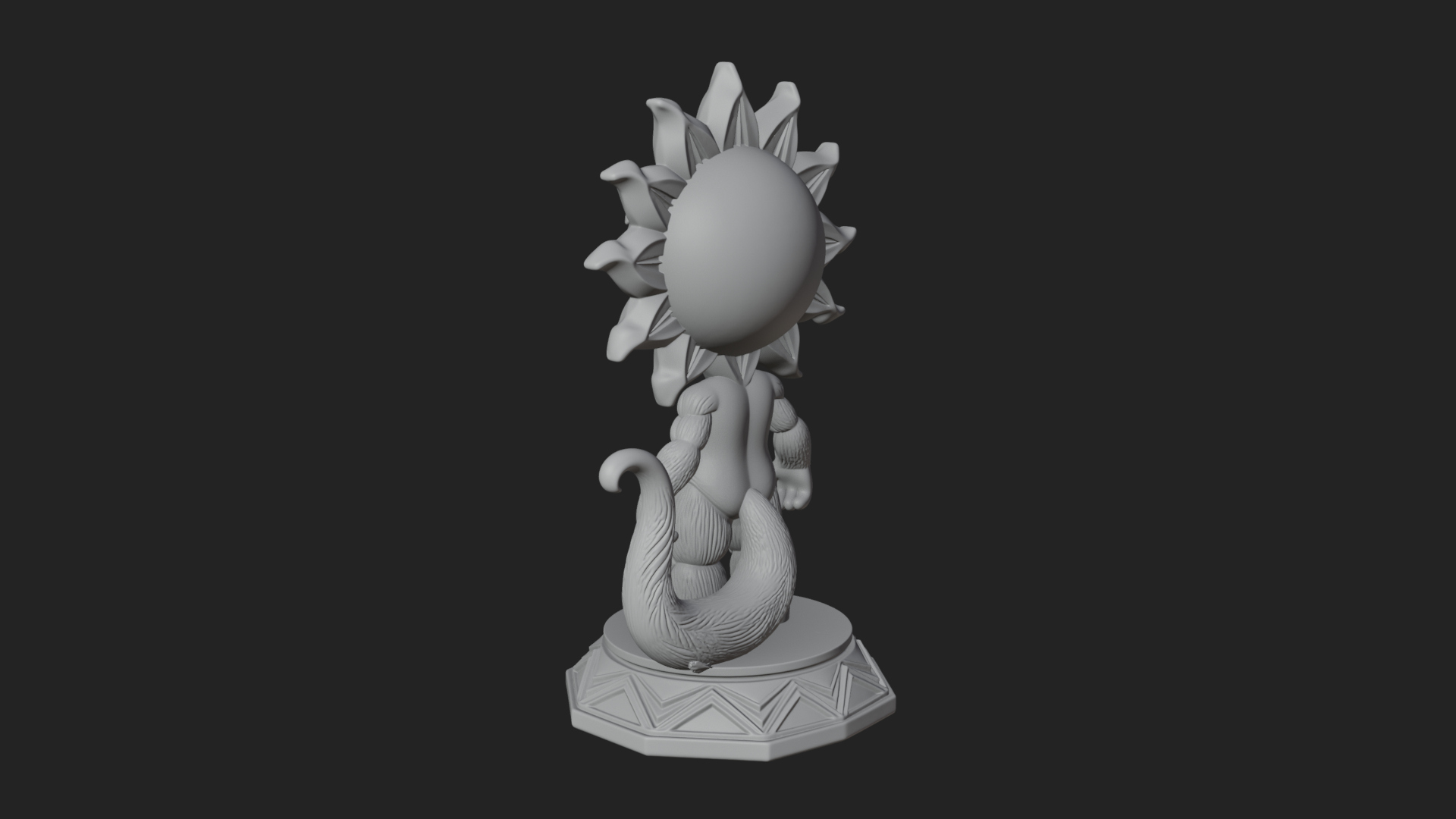 Chibi Sun Mask Figure Statue Design 2 3D Print Model 3D Model