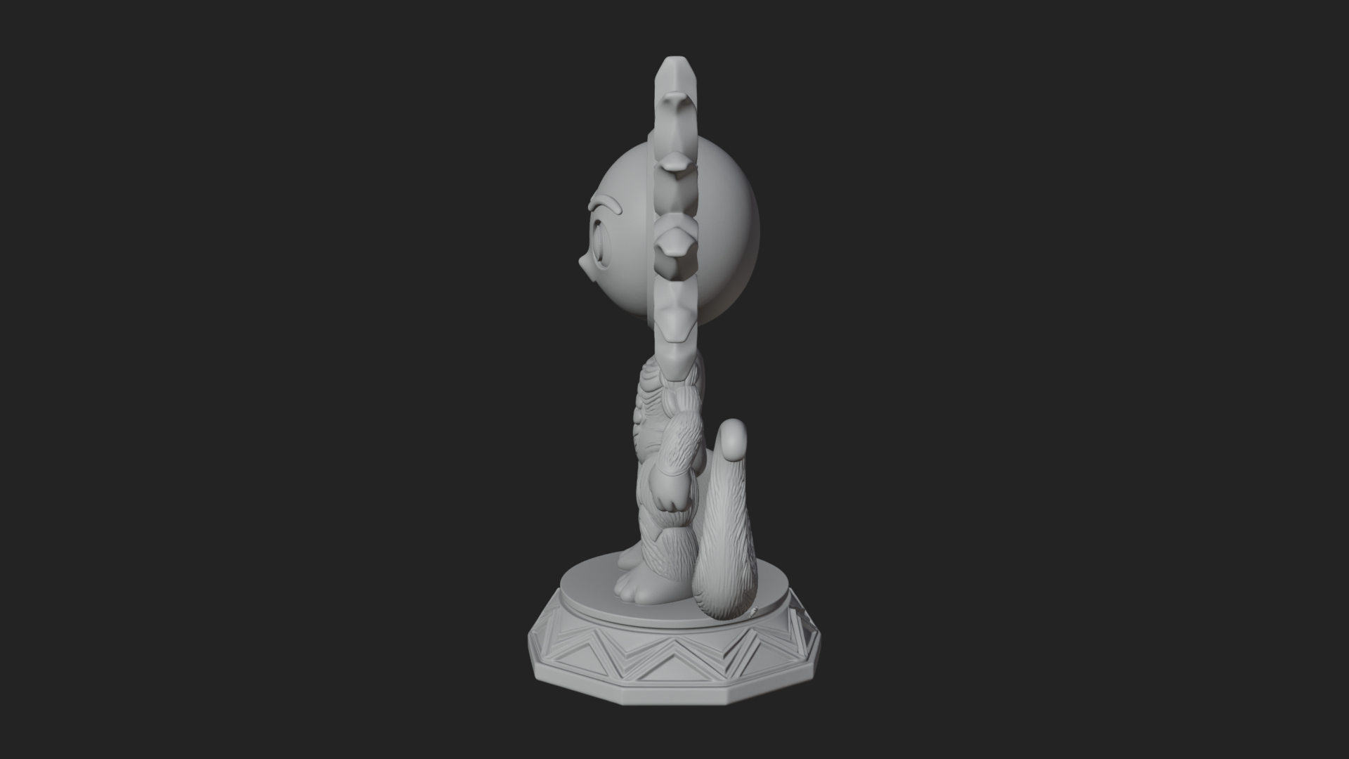 Chibi Sun Mask Figure Statue Design 2 3D Print Model 3D Model