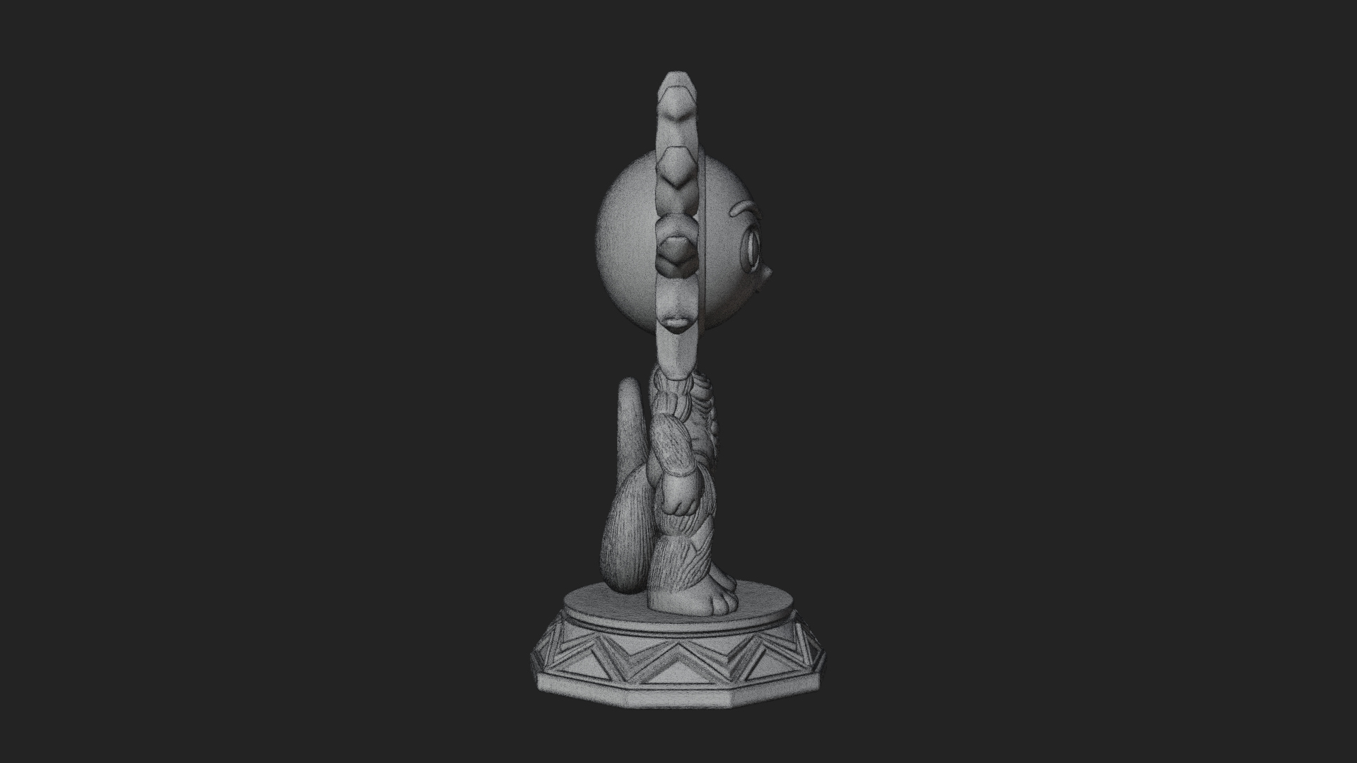 Chibi Sun Mask Figure Statue Design 2 3D Print Model 3D Model