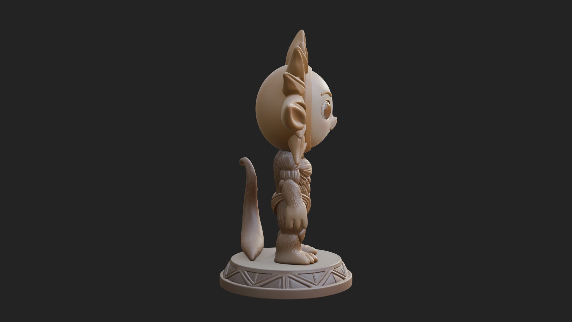 Chibi Sun Mask Figure Statue Design 3 3D Print Model 3D Model