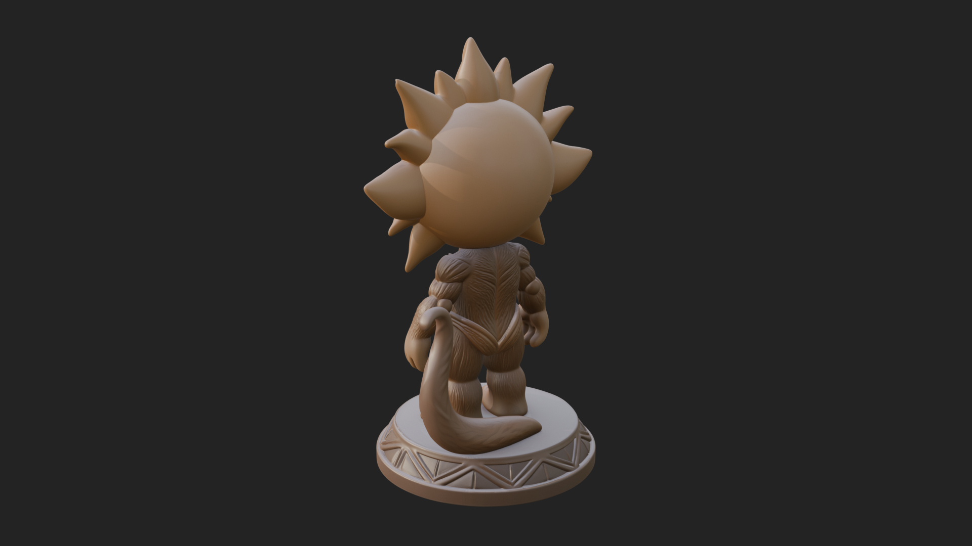 Chibi Sun Mask Figure Statue Design 3 3D Print Model 3D Model
