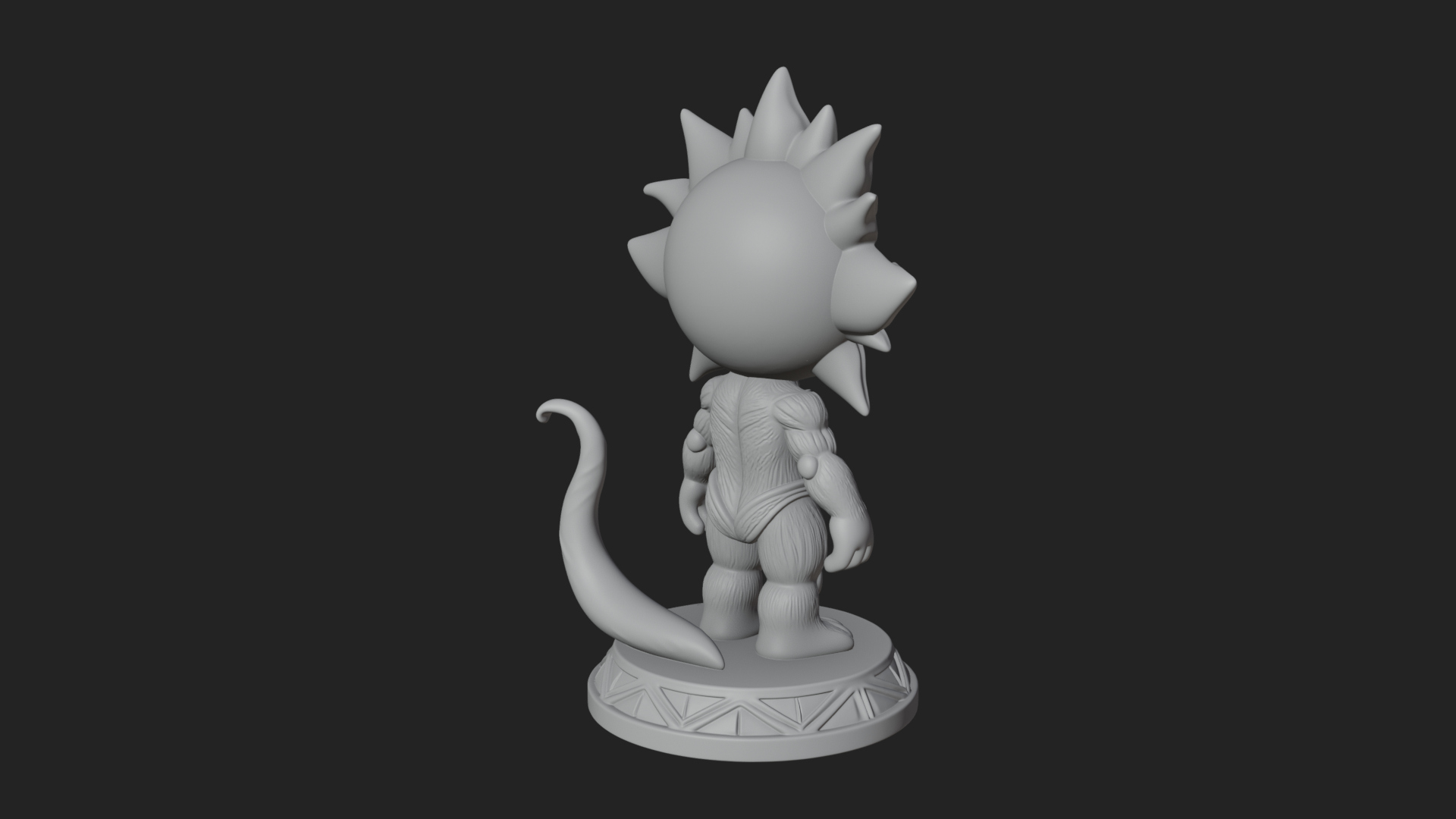 Chibi Sun Mask Figure Statue Design 3 3D Print Model 3D Model