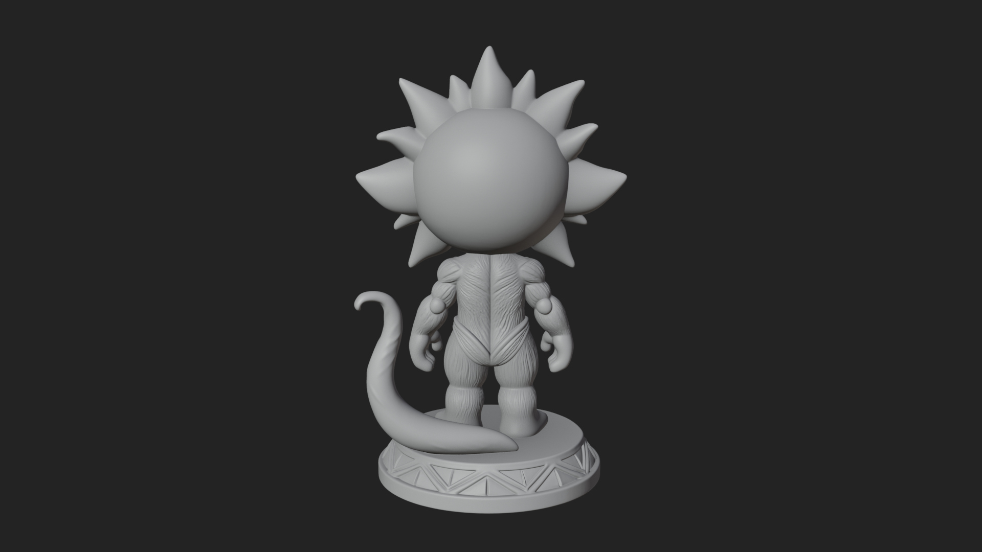 Chibi Sun Mask Figure Statue Design 3 3D Print Model 3D Model