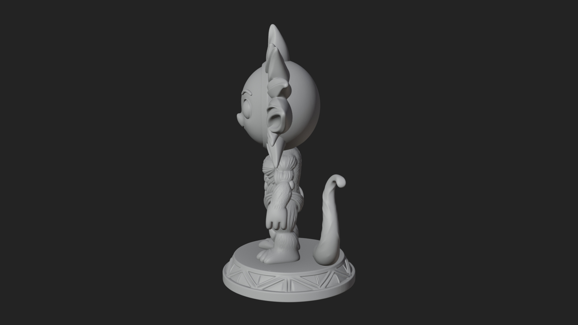 Chibi Sun Mask Figure Statue Design 3 3D Print Model 3D Model