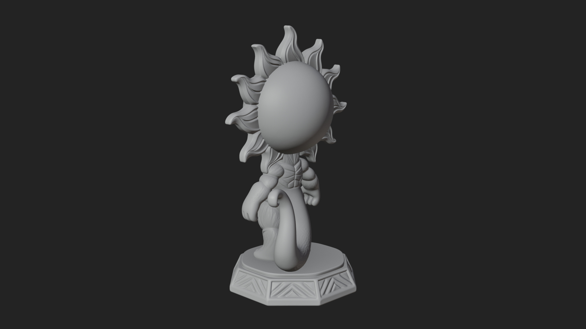 Chibi Sun Mask Figure Statue Design 4 3D Print Model 3D Model