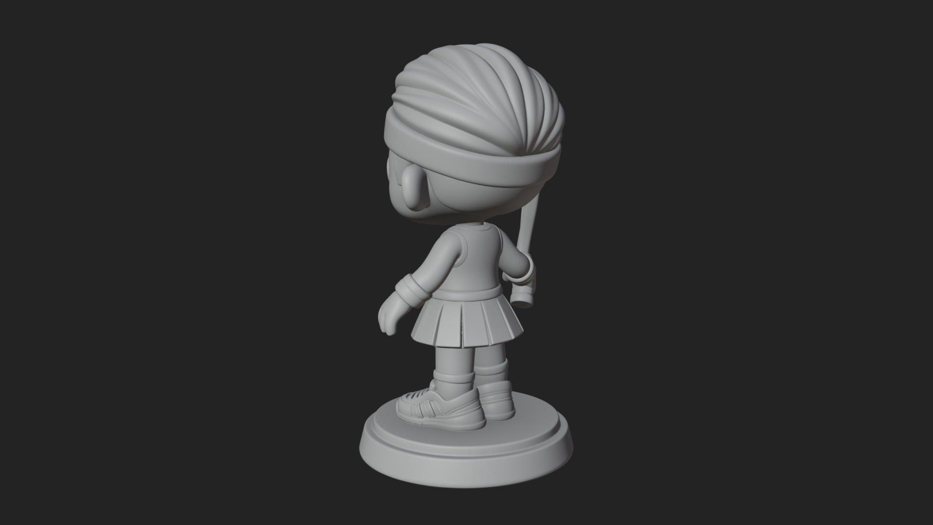 Chibi Tennis Girl Statue Design 2 3D Print Model 3D Model