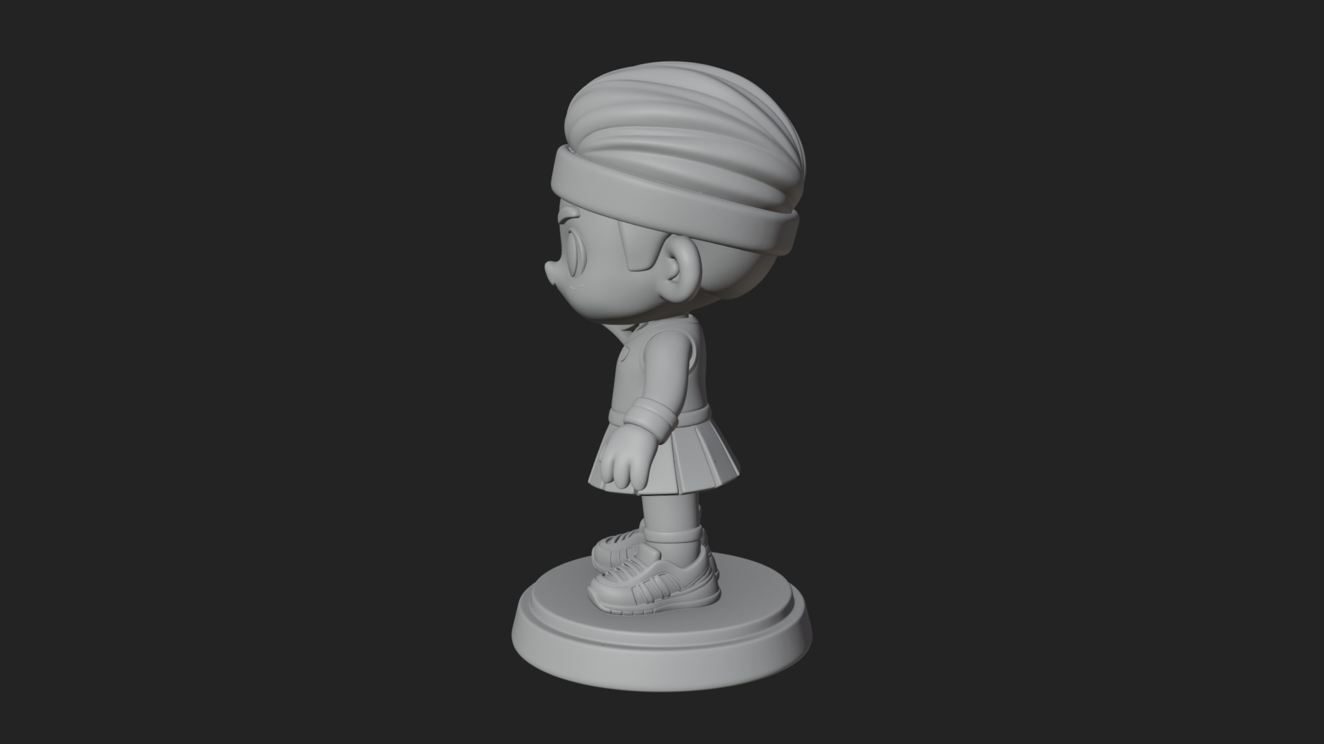 Chibi Tennis Girl Statue Design 2 3D Print Model 3D Model