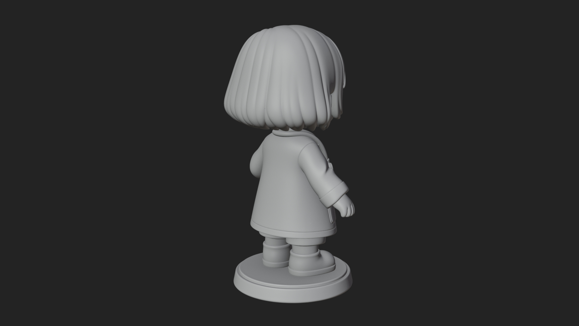 Chibi Vet with Kitten Statue Design 2 3D Print Model 3D Model