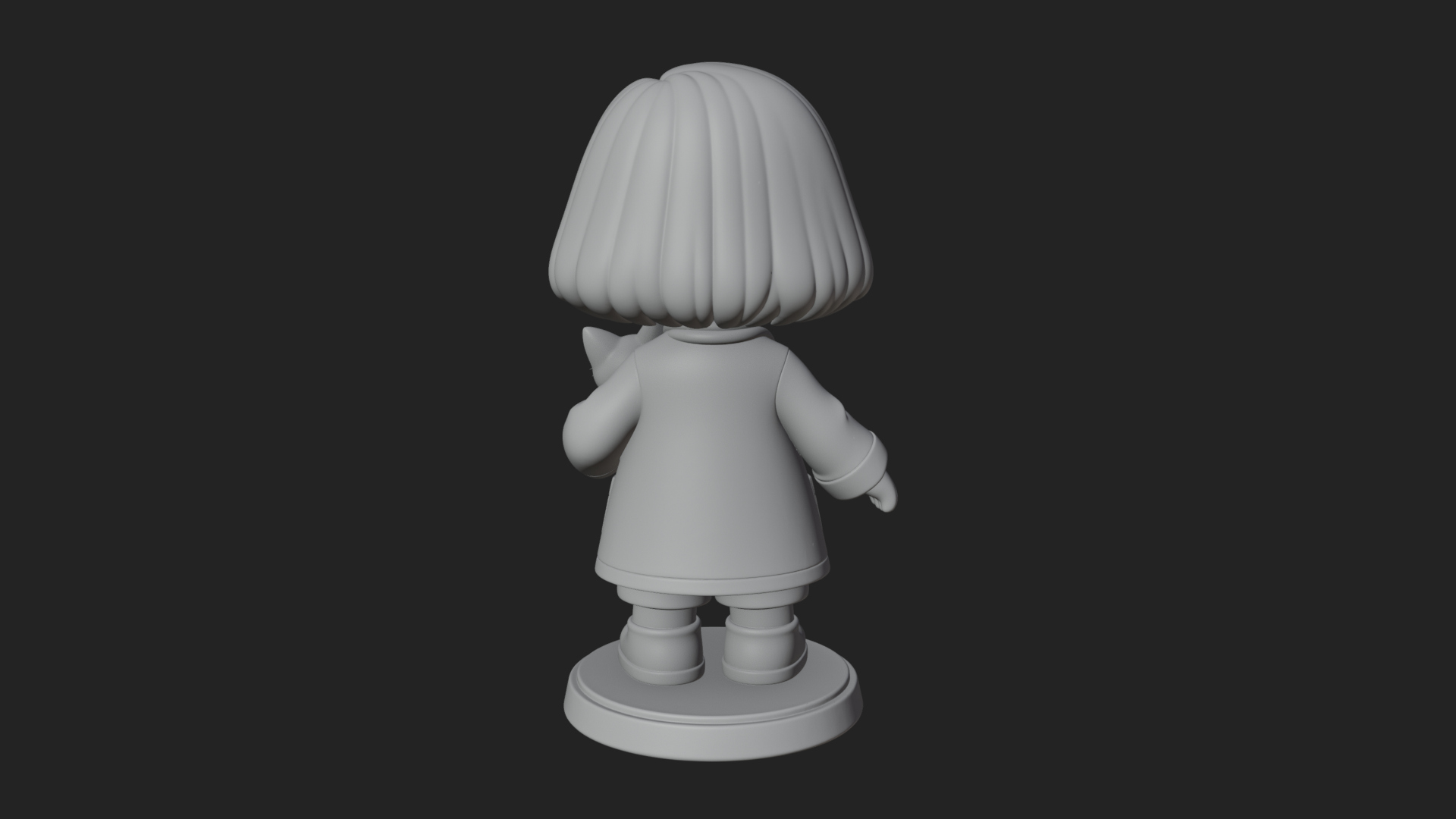 Chibi Vet with Kitten Statue Design 2 3D Print Model 3D Model