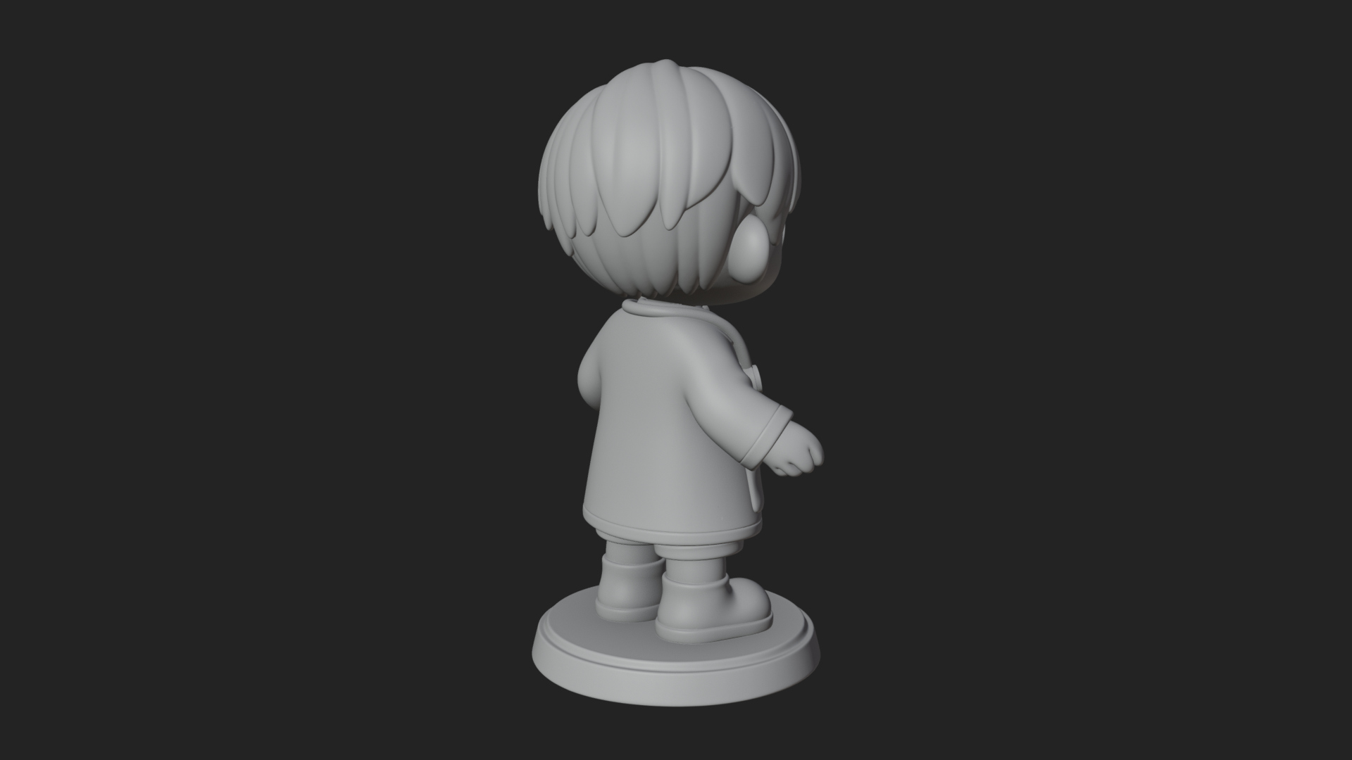 Chibi Vet with Kitten Statue Design 3 3D Print Model 3D Model