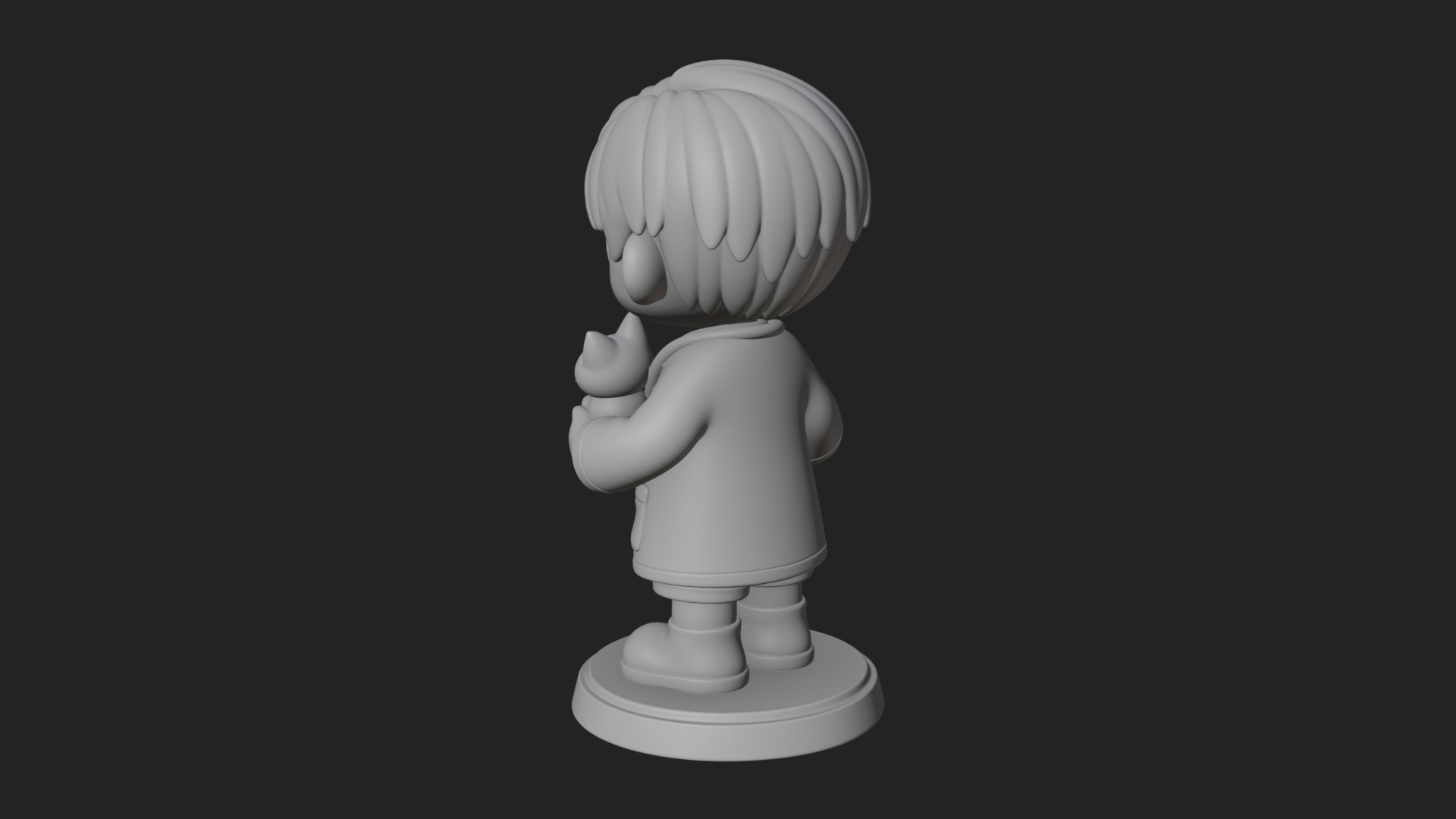 Chibi Vet with Kitten Statue Design 3 3D Print Model 3D Model