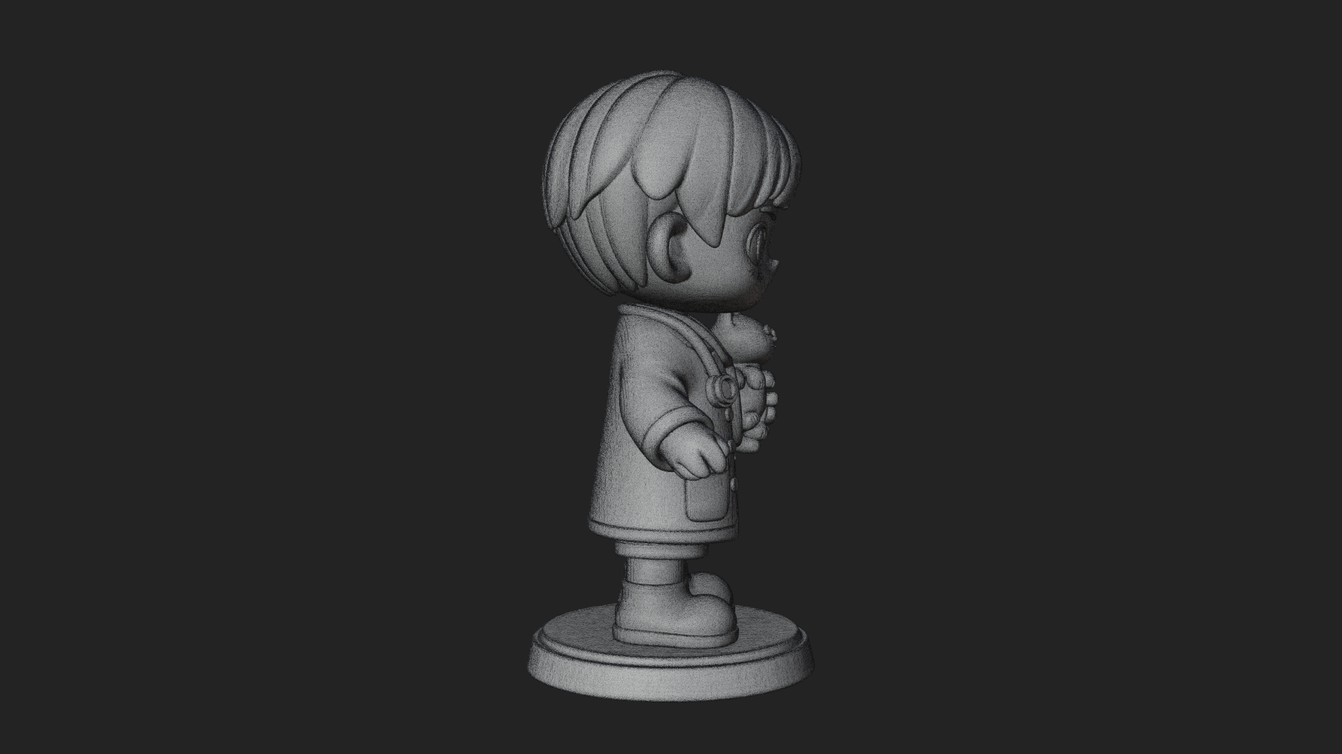 Chibi Vet with Kitten Statue Design 3 3D Print Model 3D Model