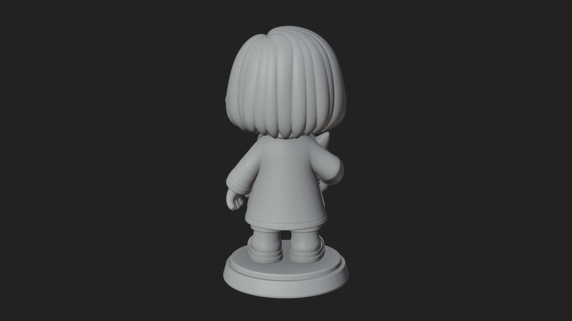 Chibi Vet with Kitten Statue Design 4 3D Print Model 3D Model