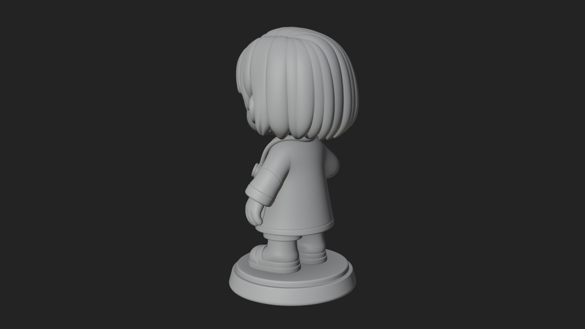 Chibi Vet with Kitten Statue Design 4 3D Print Model 3D Model