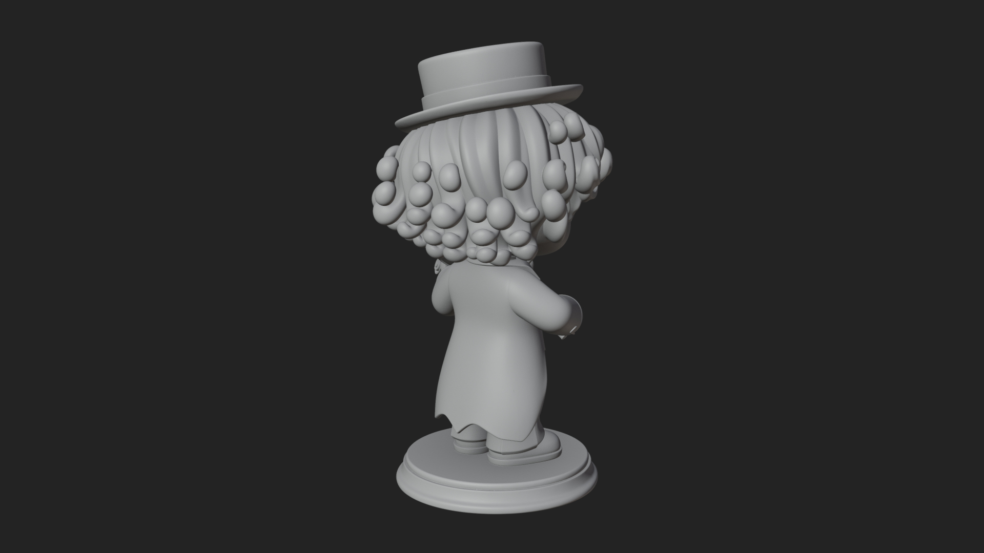 Chibi Violin Player Statue Design 1 3D Print Model 3D Model