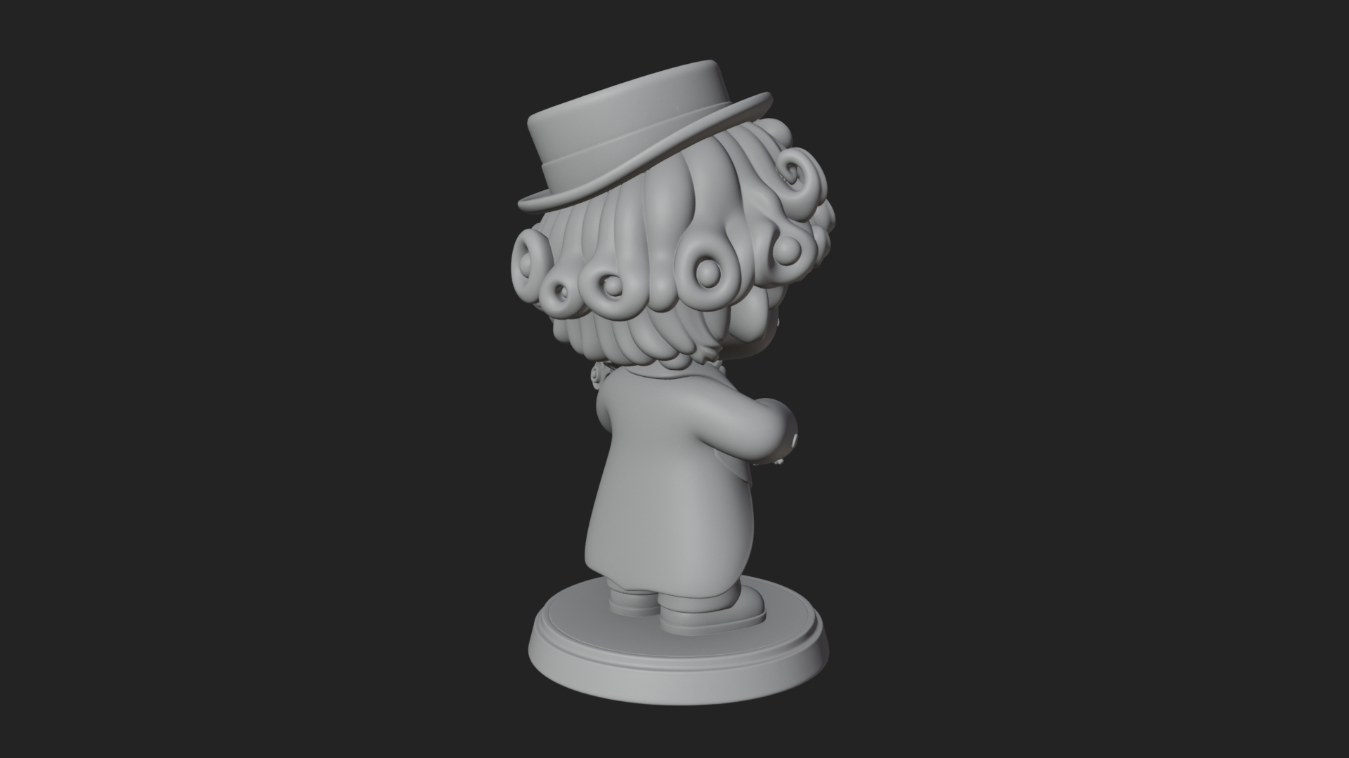 Chibi Violin Player Statue Design 2 3D Print Model 3D Model